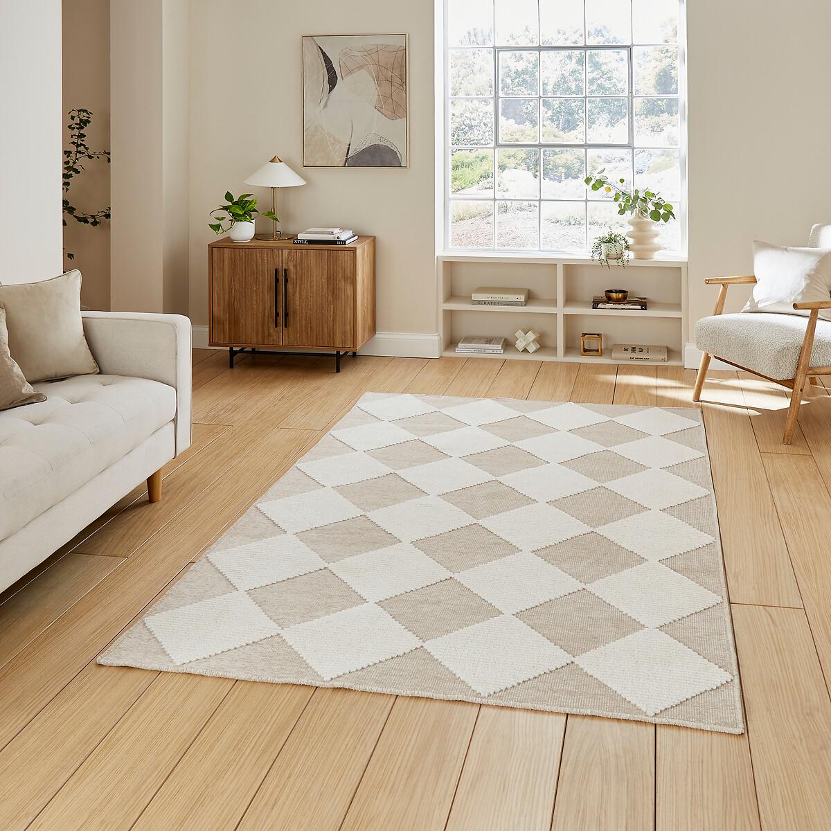 Diamond Pattern Hi-Low Textured Pile Rug – image 1