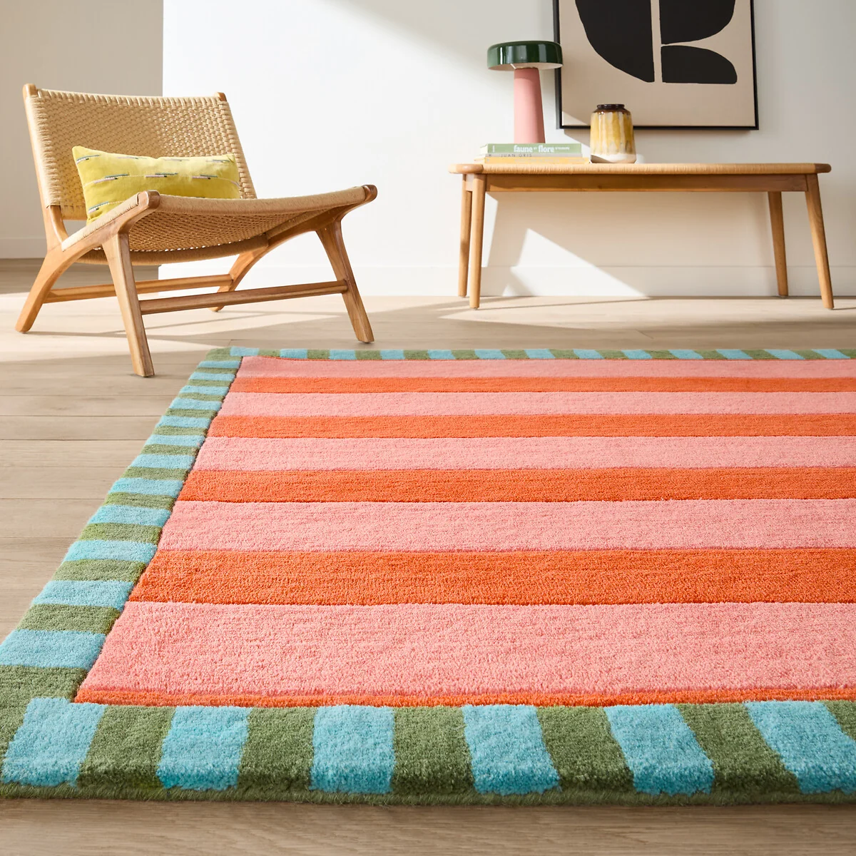 Lomasi Striped Print Wool Rug – image 1
