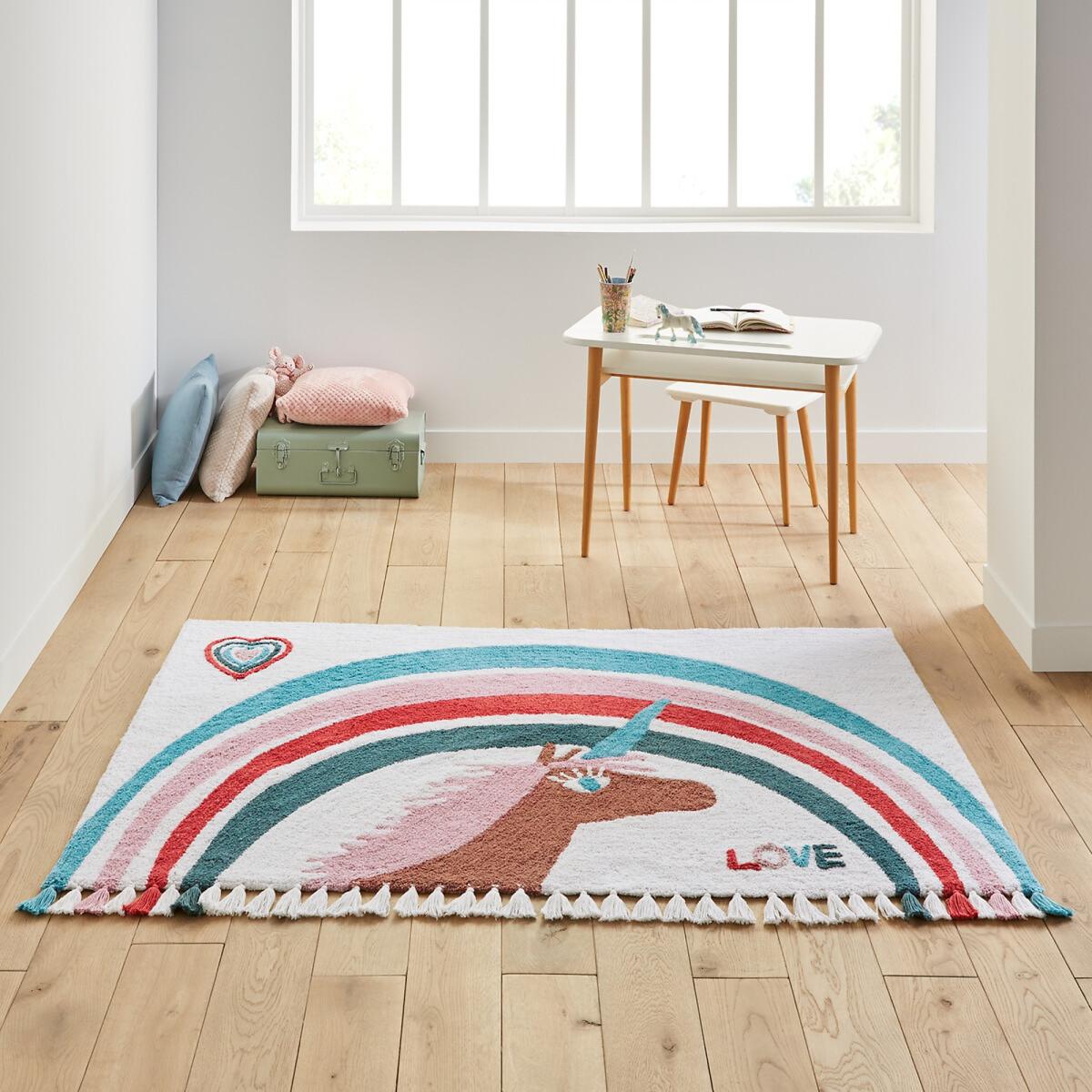 Licorne Patterned Children's Rug