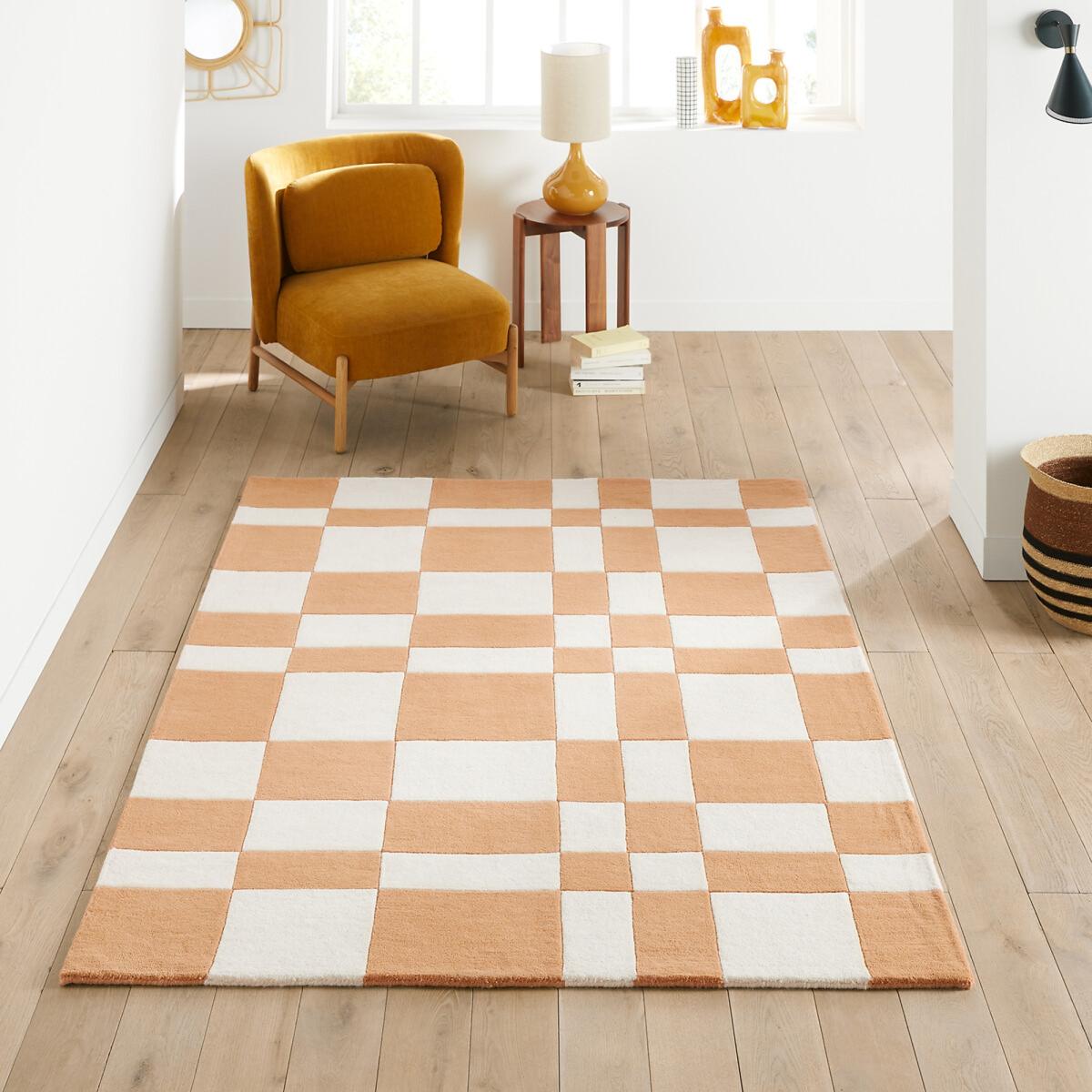 Linuty Checked Wool Rug – image 1