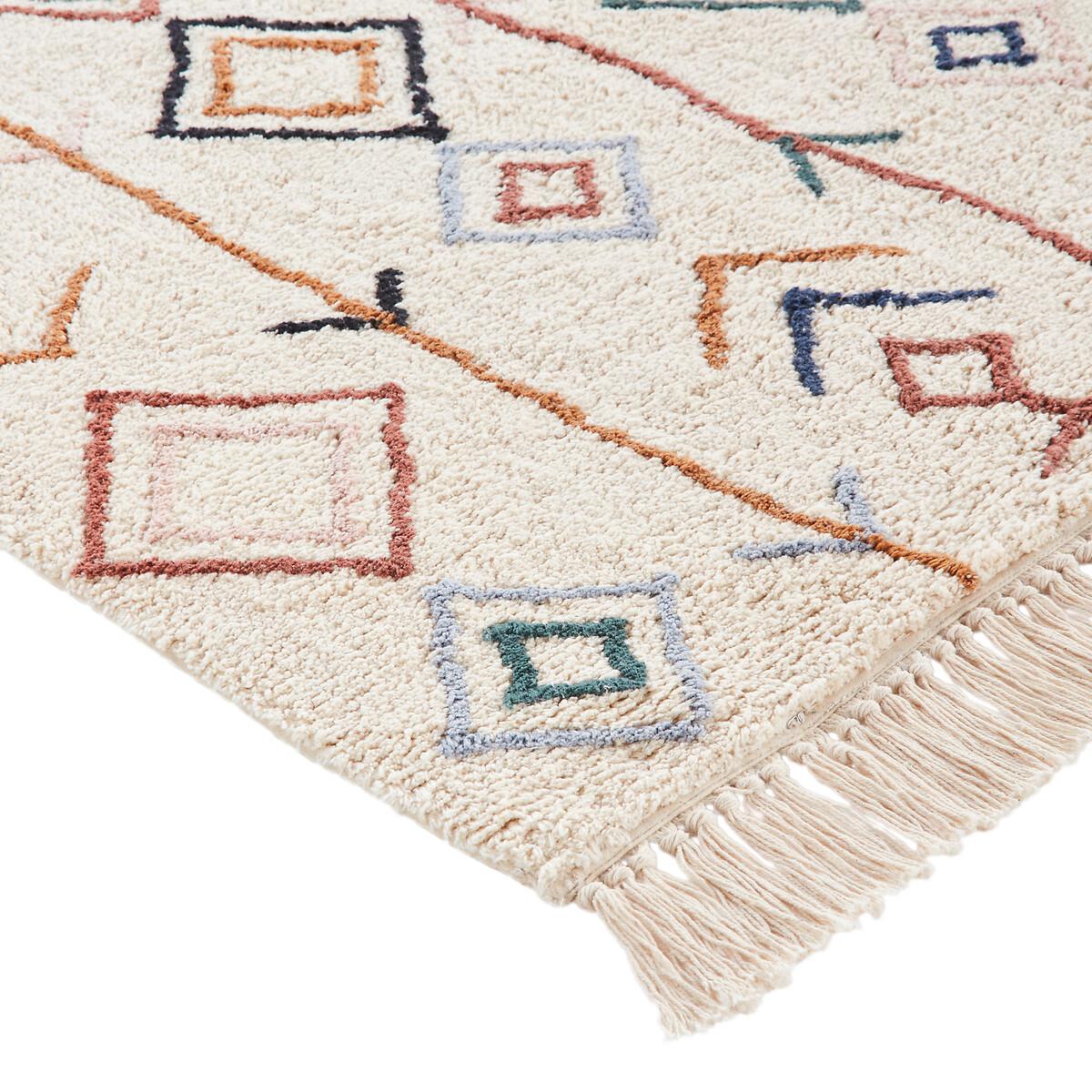 Javi Multicoloured Berber Style Fringed 100% Cotton Rug – image 3
