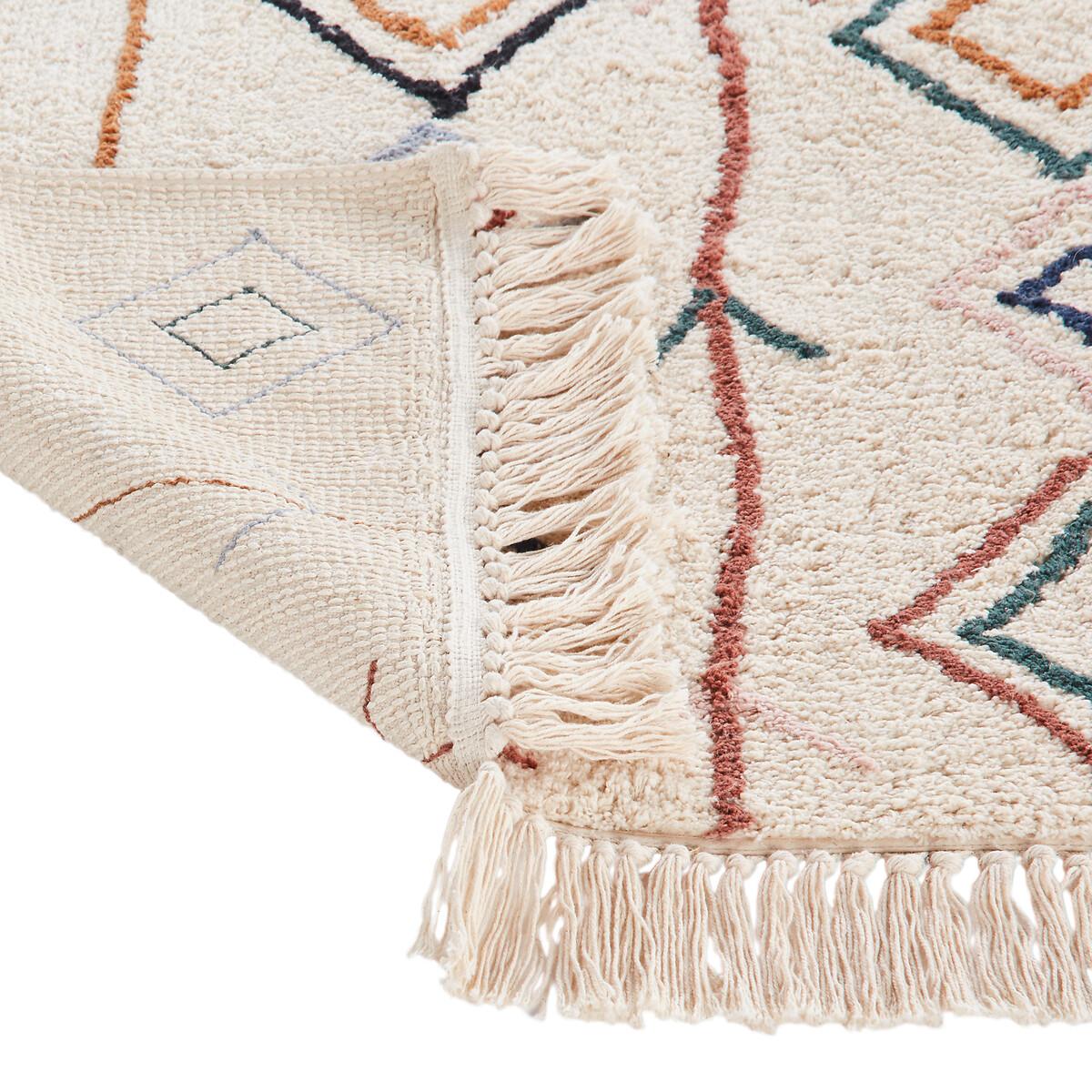 Javi Multicoloured Berber Style Fringed 100% Cotton Rug – image 4