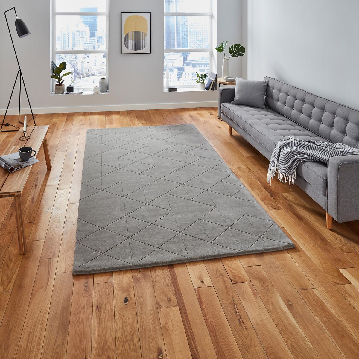 Subtle Triangle Tiled Geometric Patterned Rug in 100% Wool – image 8