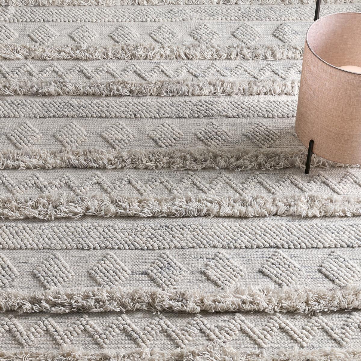 Bellika Striped Textured Wool Mix Rug – image 7