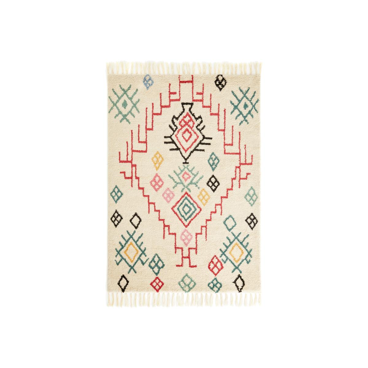 Adza Berber-Style Fringed Wool Rug – image 1
