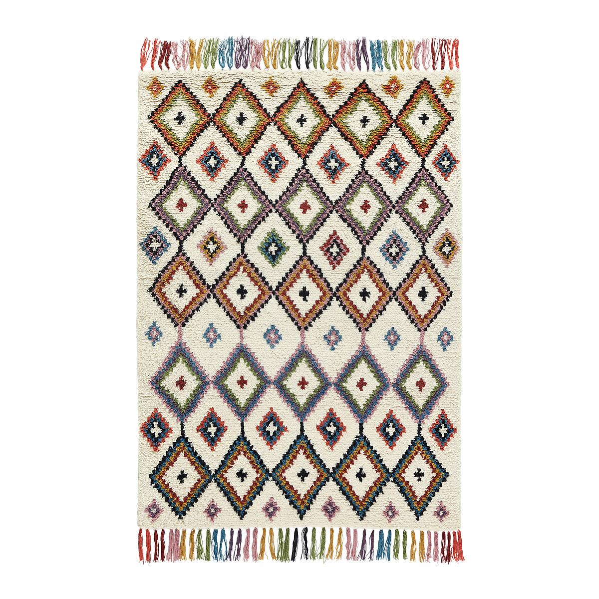 Ourika Berber Style Geometric Tassel Wool Rug – image 2