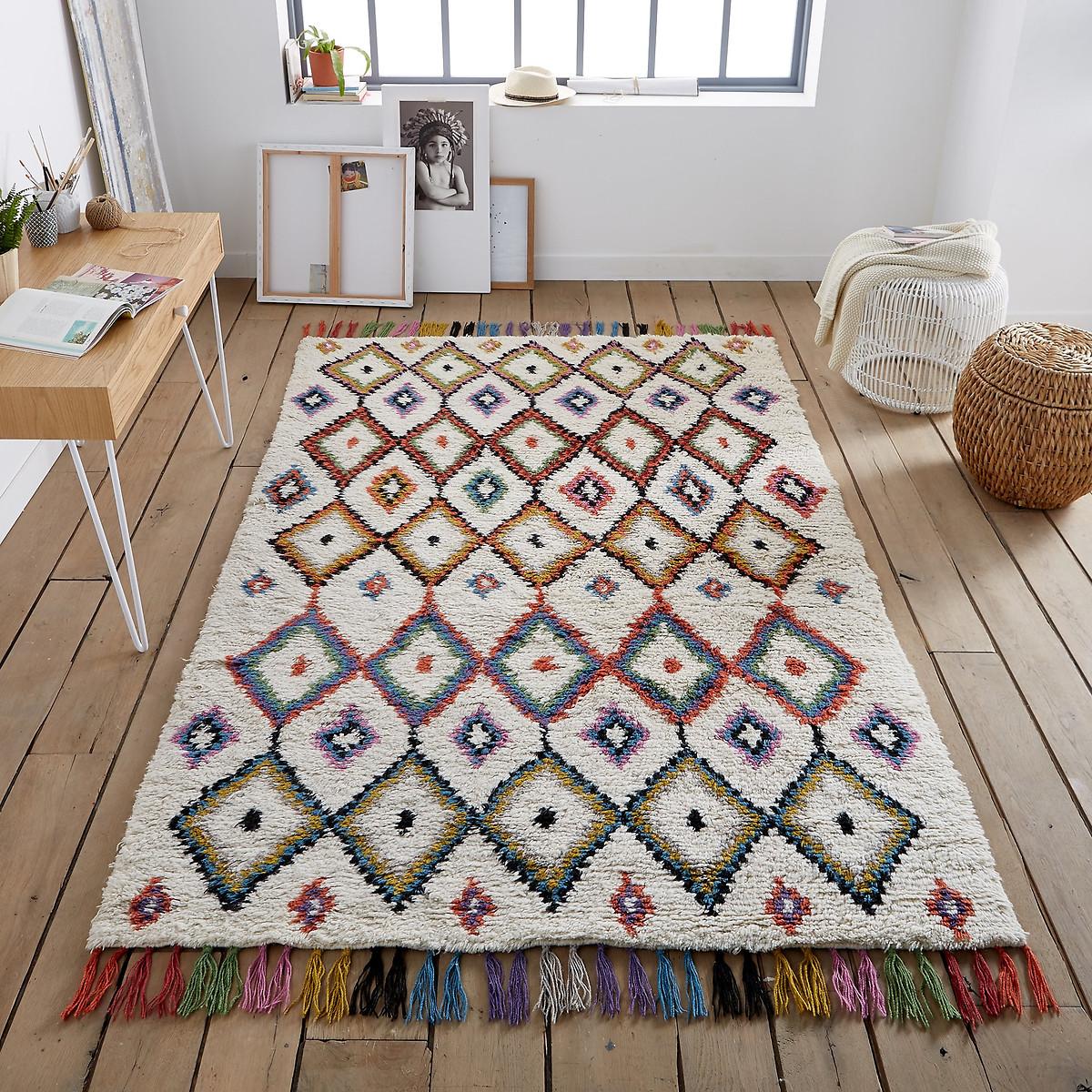 Ourika Berber Style Geometric Tassel Wool Rug – image 5