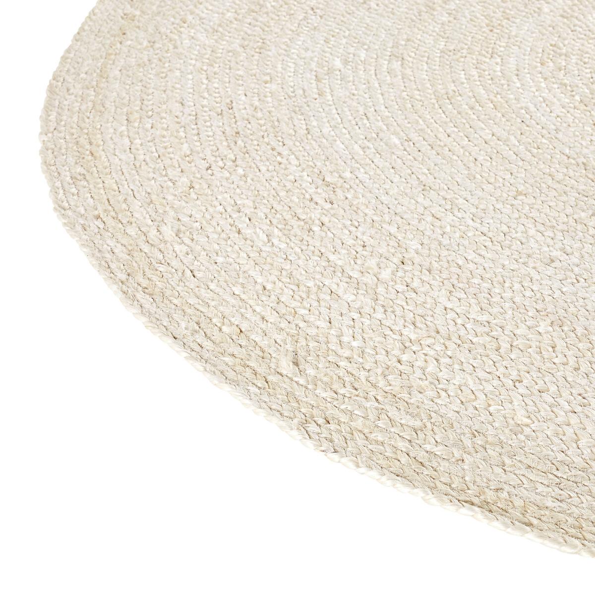 Aftas Round Bleached Jute Rug – image 3
