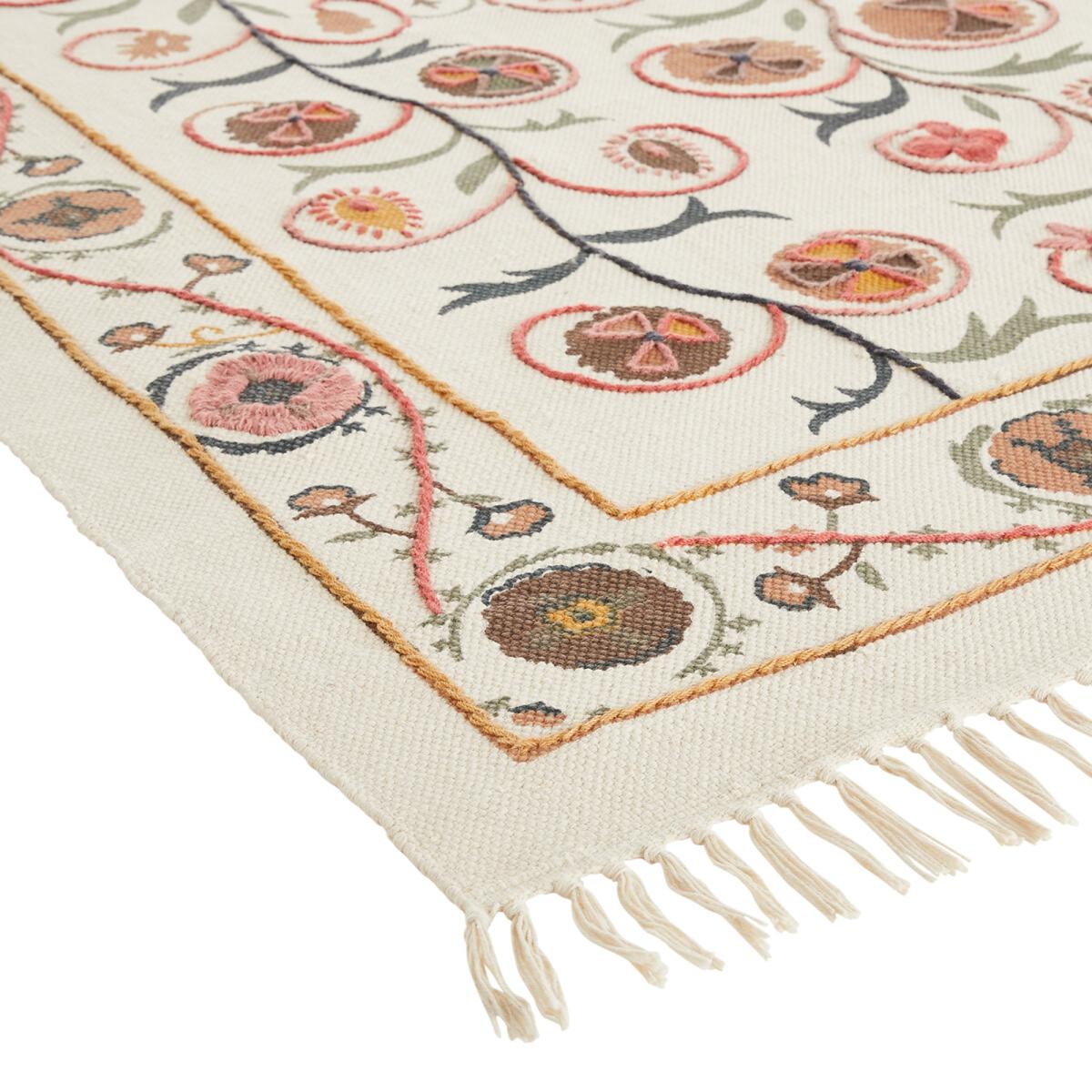 Aristis Floral 100% Cotton Flat Woven Rug – image 2