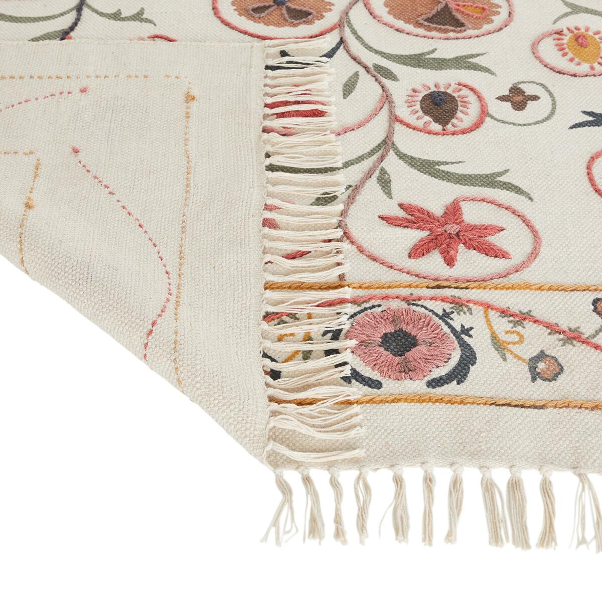 Aristis Floral 100% Cotton Flat Woven Rug – image 3