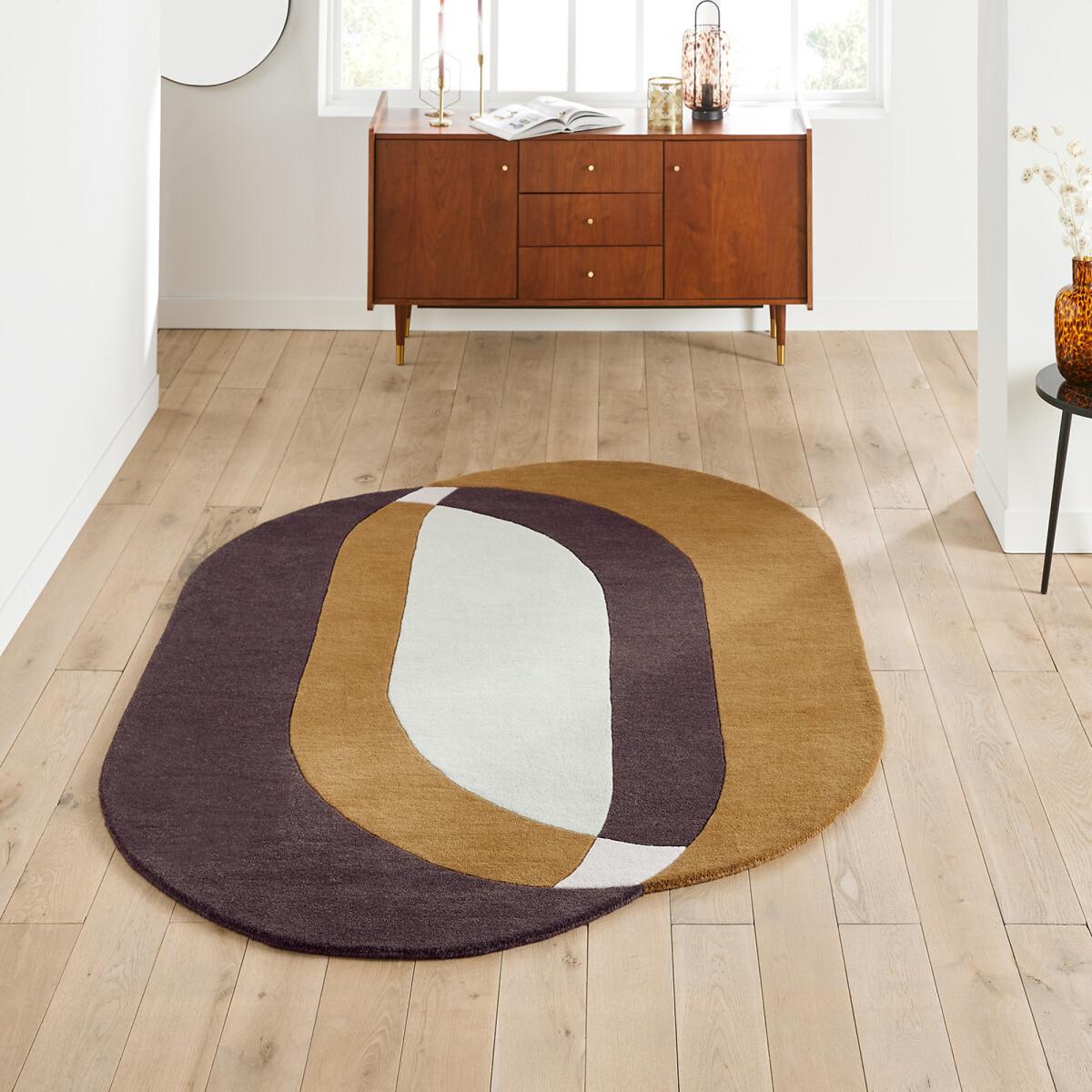 Prospera Vintage Geometric Oval Wool Rug – image 1