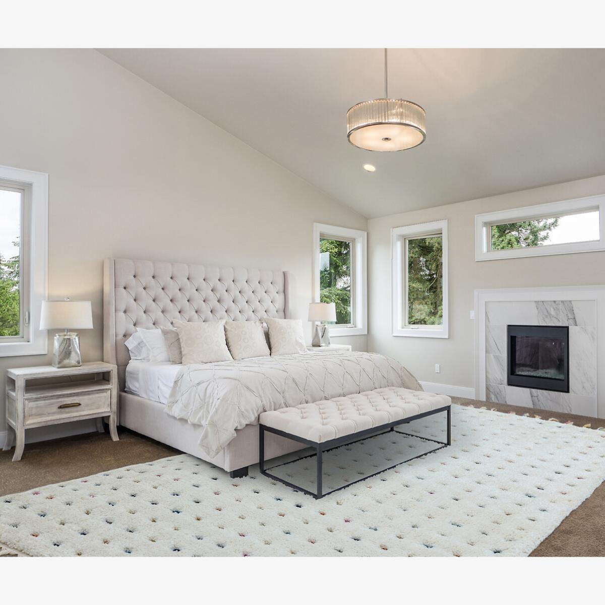 Fringed Dotty Moroccan Rug – image 1