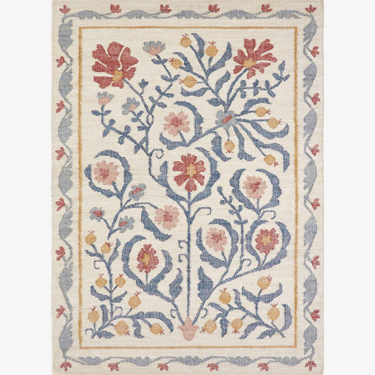 Antonia Rug in Jute with Flower Pattern – image 1