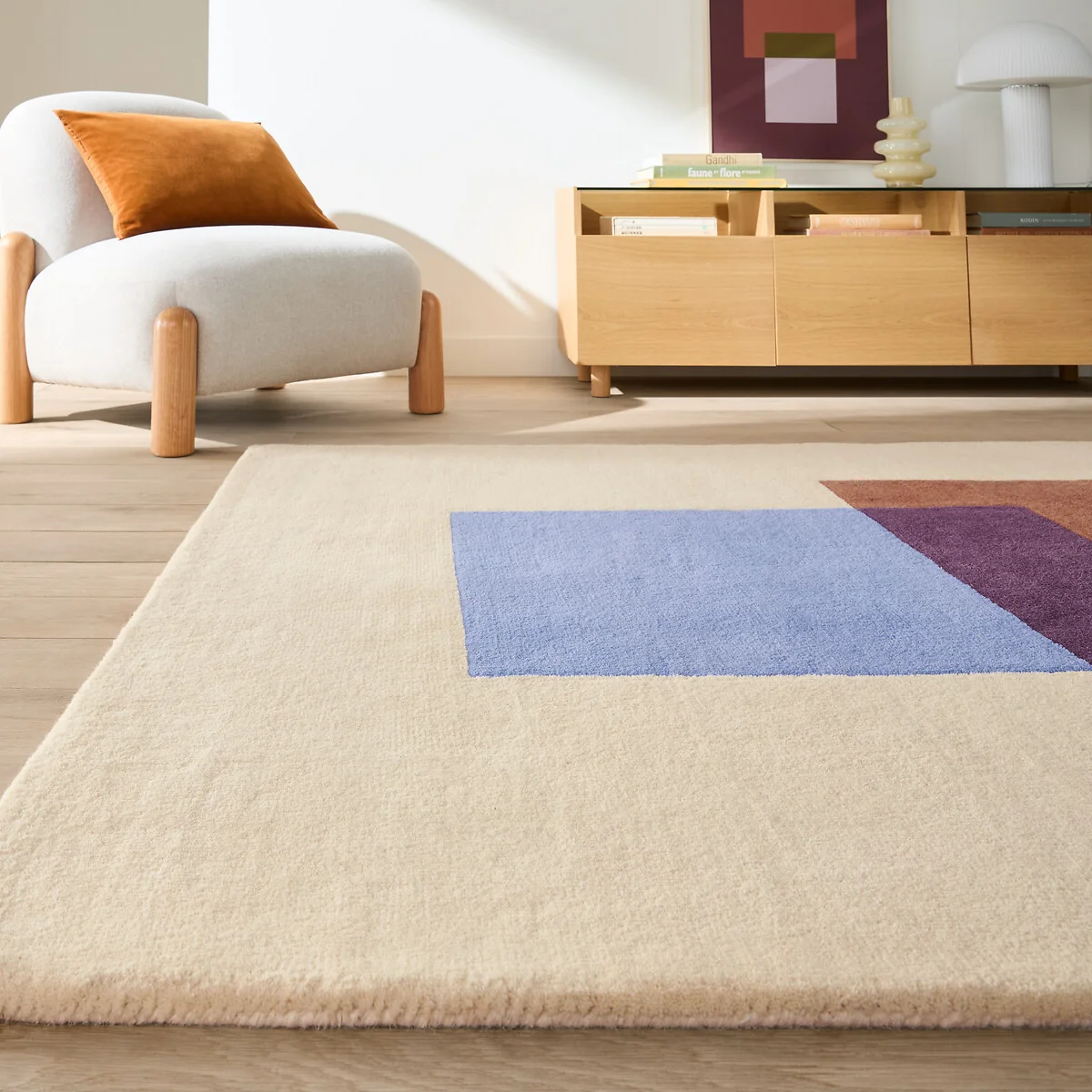 Azelys Geometric Print Wool Rug