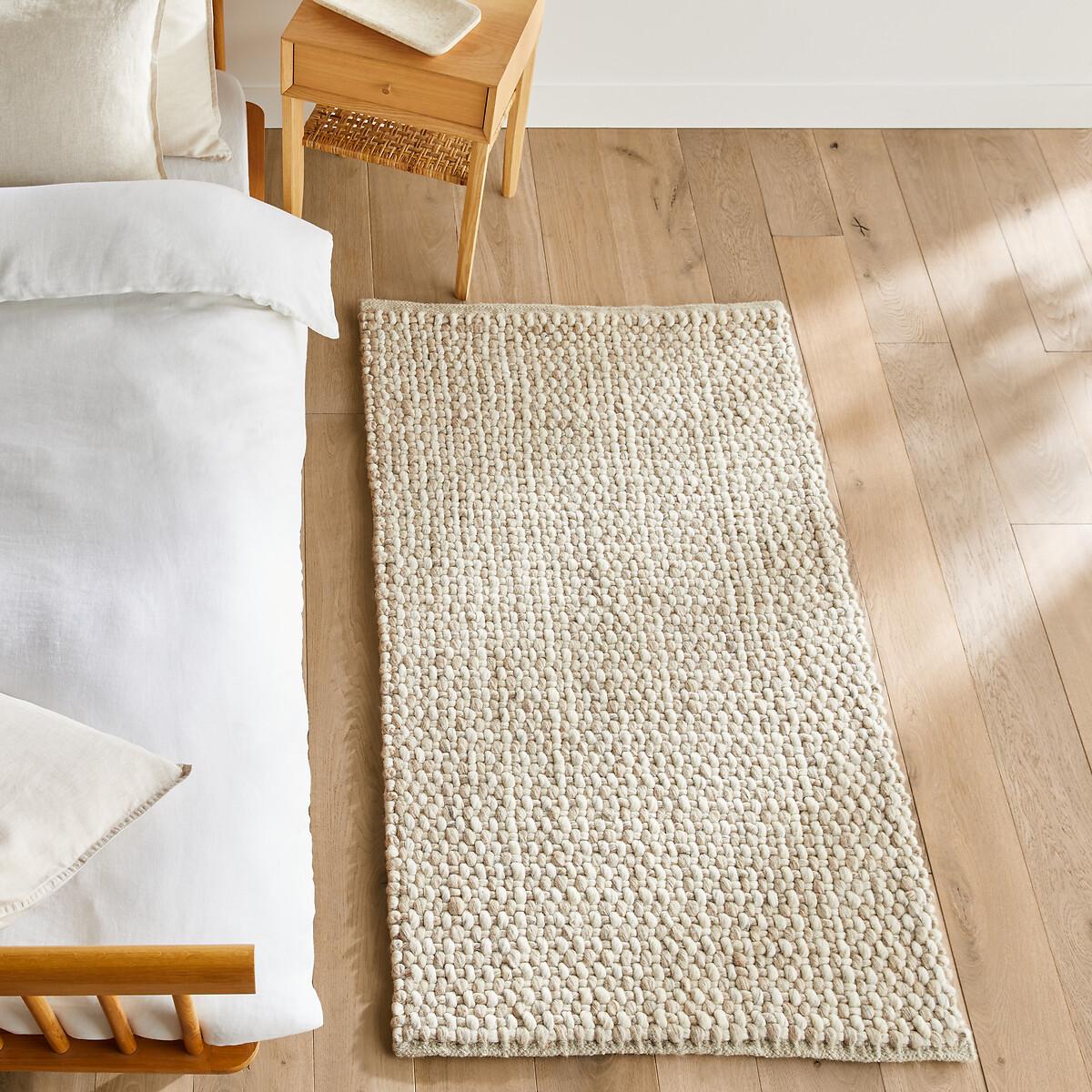 Nisha Handwoven Thick 100% Wool Bedside Rug – image 1