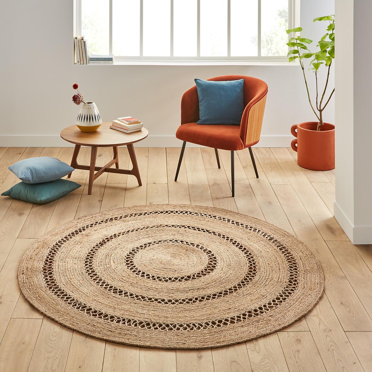 Aftas Border Round 100% Jute Rug – image 1
