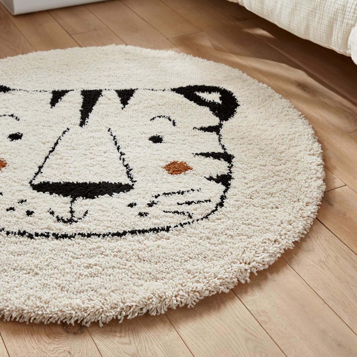 Lillio Round Children's Rug with Tiger Pattern – image 2