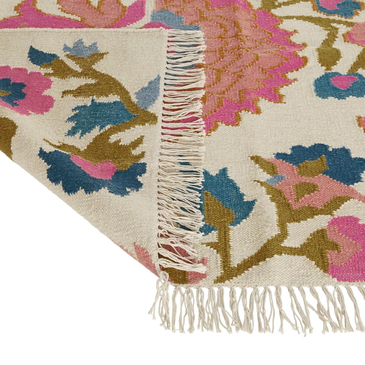 Irène Floral Wool & Cotton Flat Woven Rug – image 3