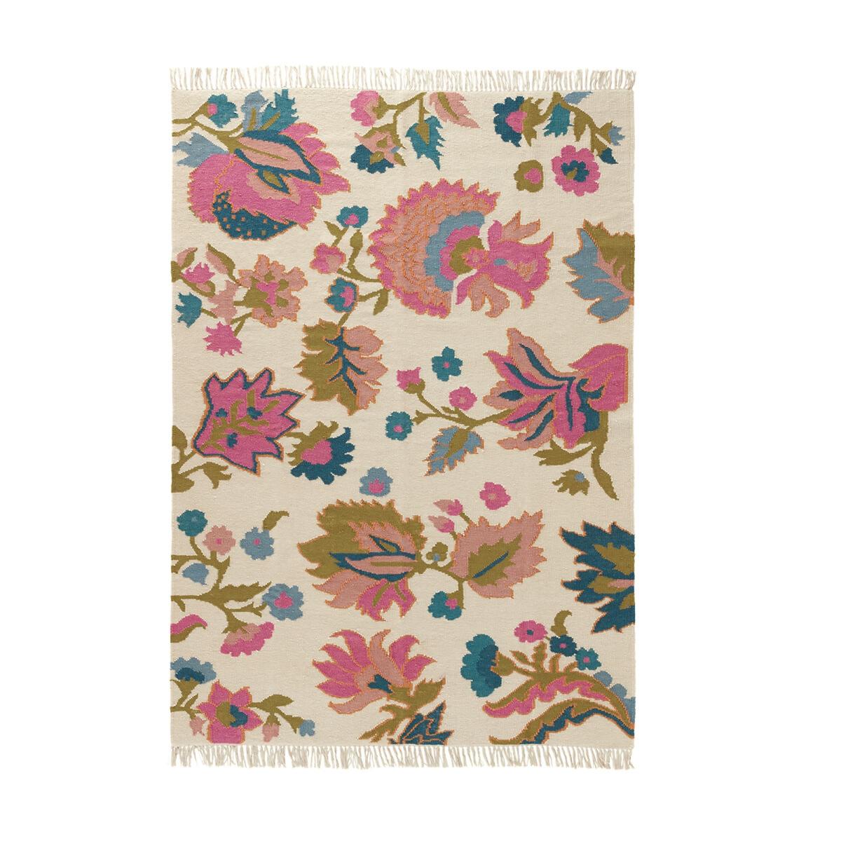 Irène Floral Wool & Cotton Flat Woven Rug – image 4