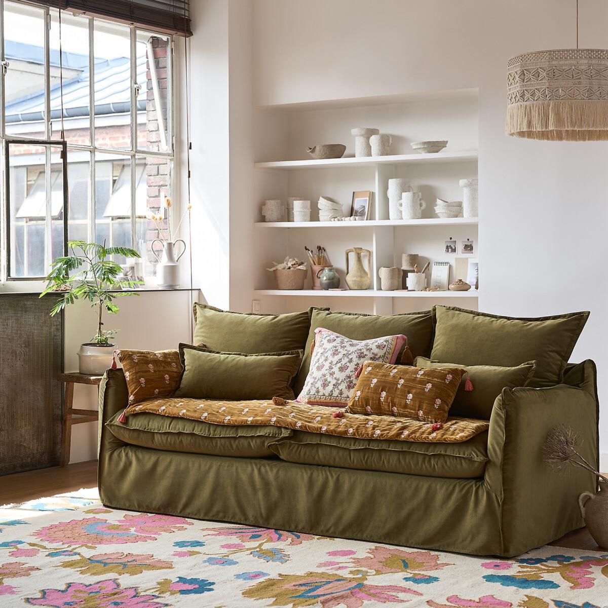 Irène Floral Wool & Cotton Flat Woven Rug – image 7