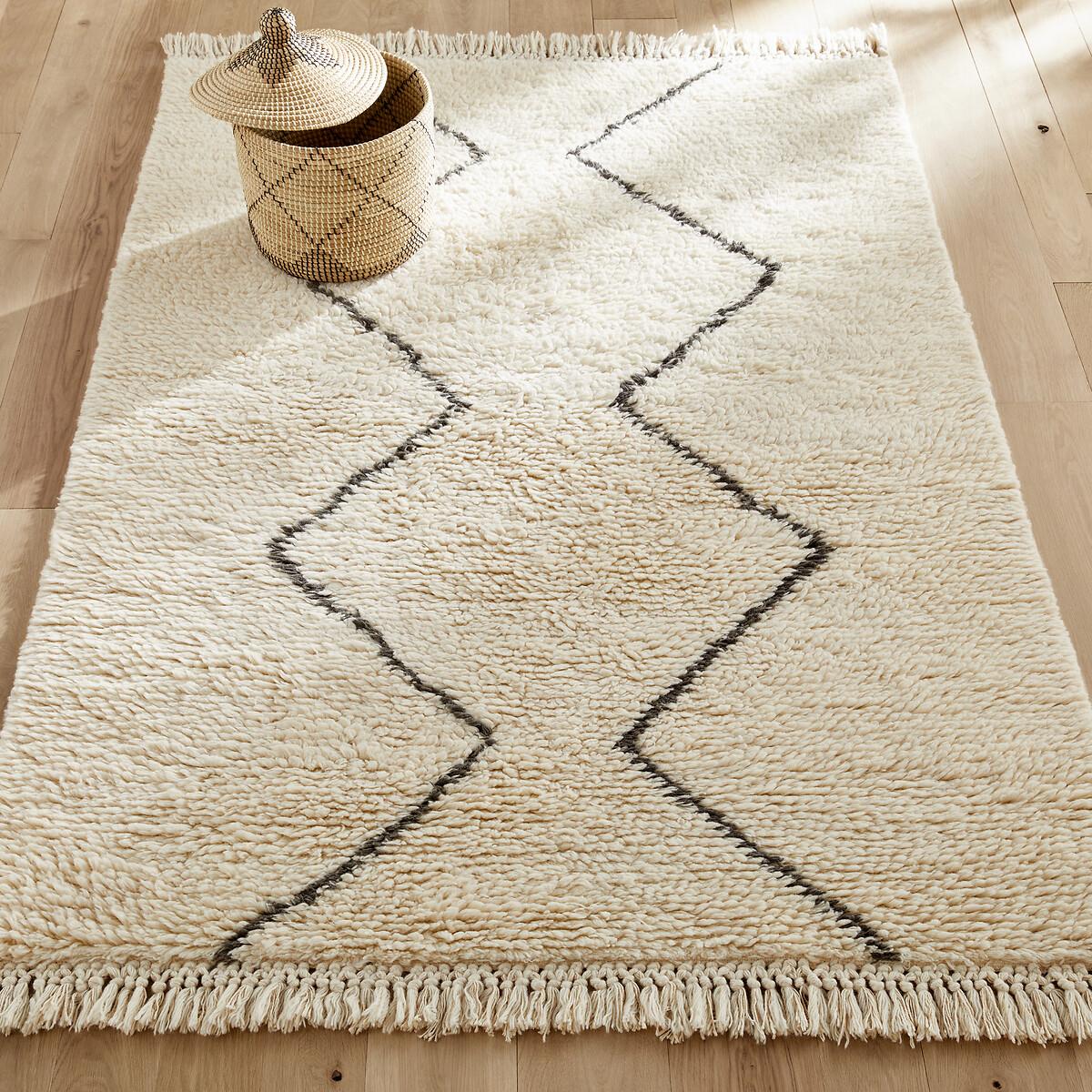Nyborg Berber-Style Fringed Wool Rug – image 1
