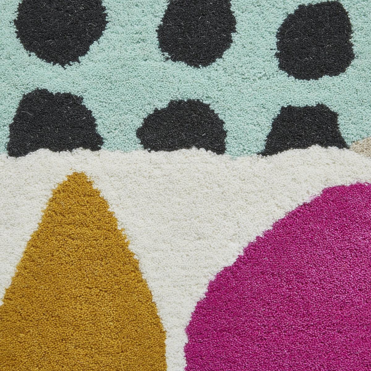 Inaluxe Neon Multi Coloured Geometric Patterned Rug in 100% Wool – image 5