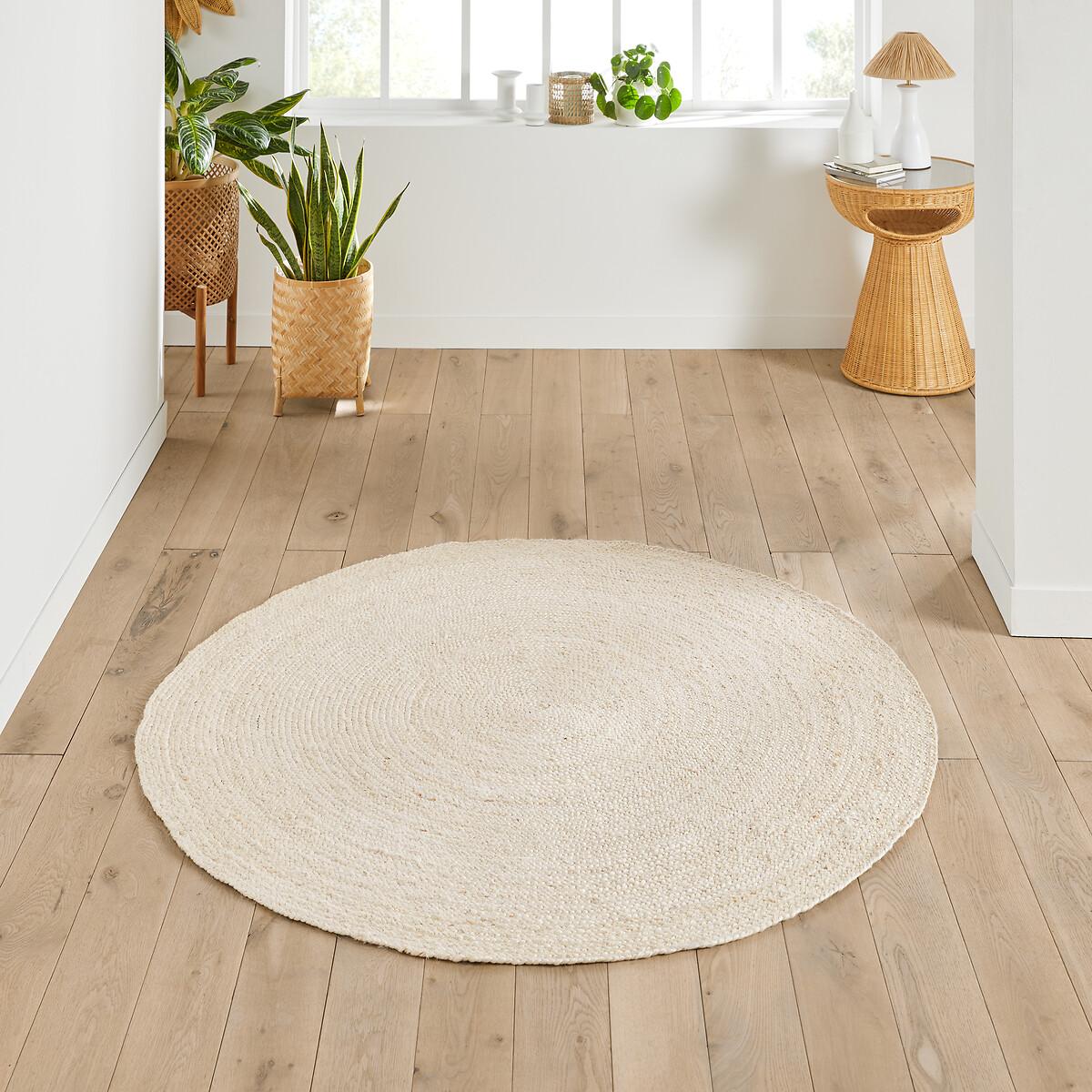 Aftas Round Bleached Jute Rug – image 1