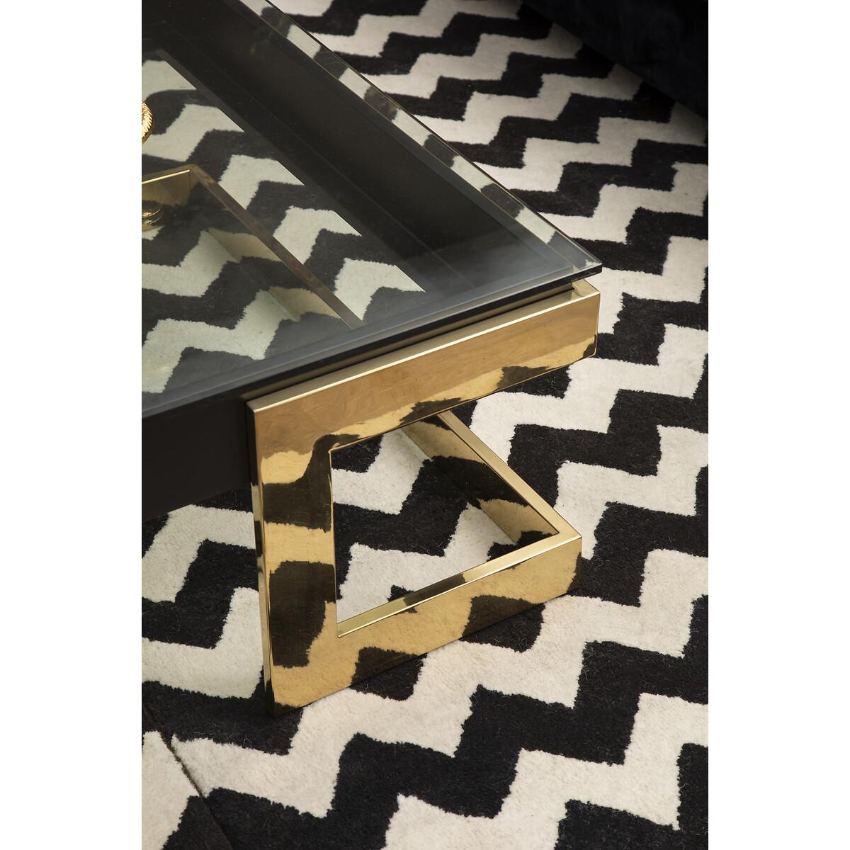 Monochrome Zig Zag Stripe Wool Mix Rug – image 5