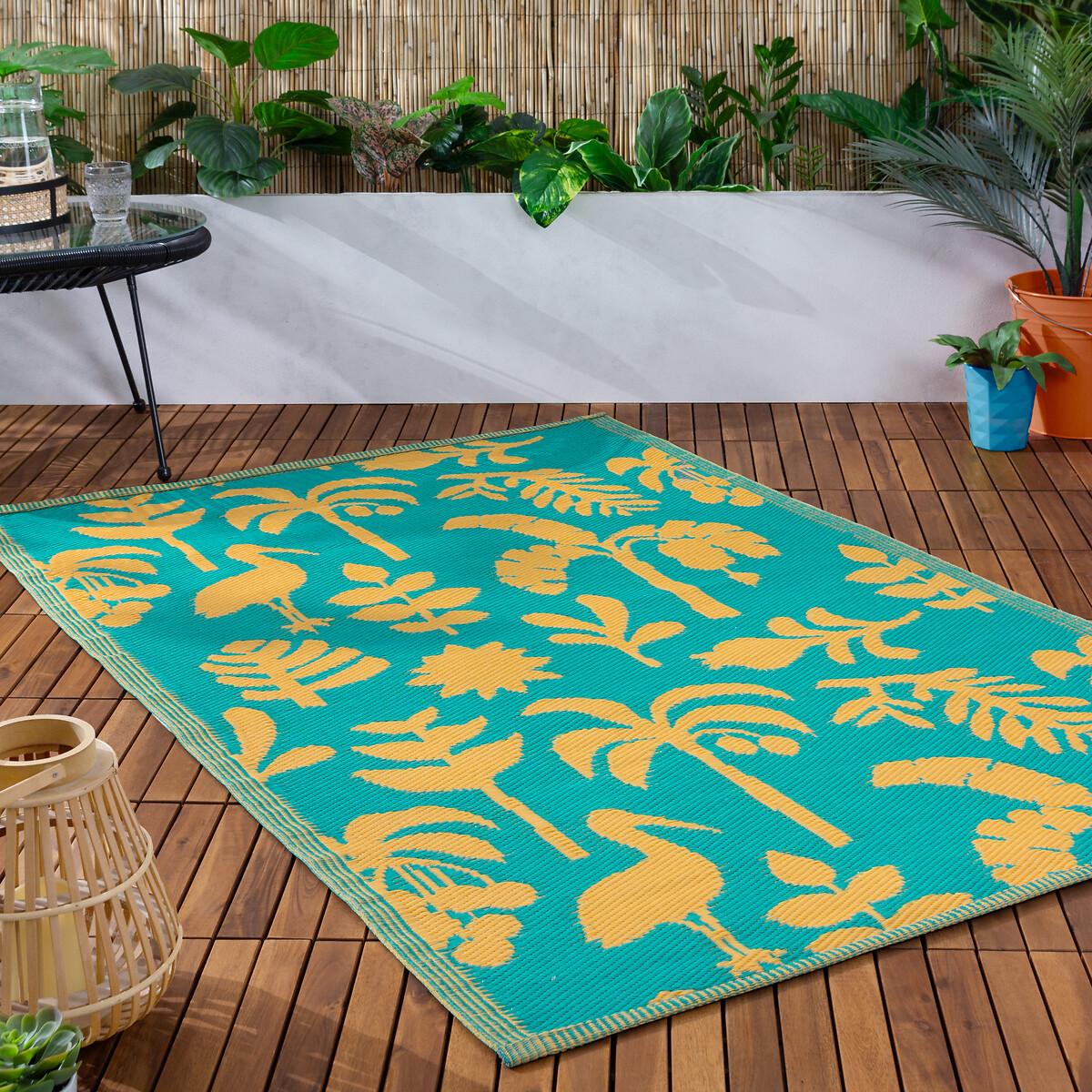 Bright Tropical Woven 100% Recycled Indoor/Outdoor Rug – image 5