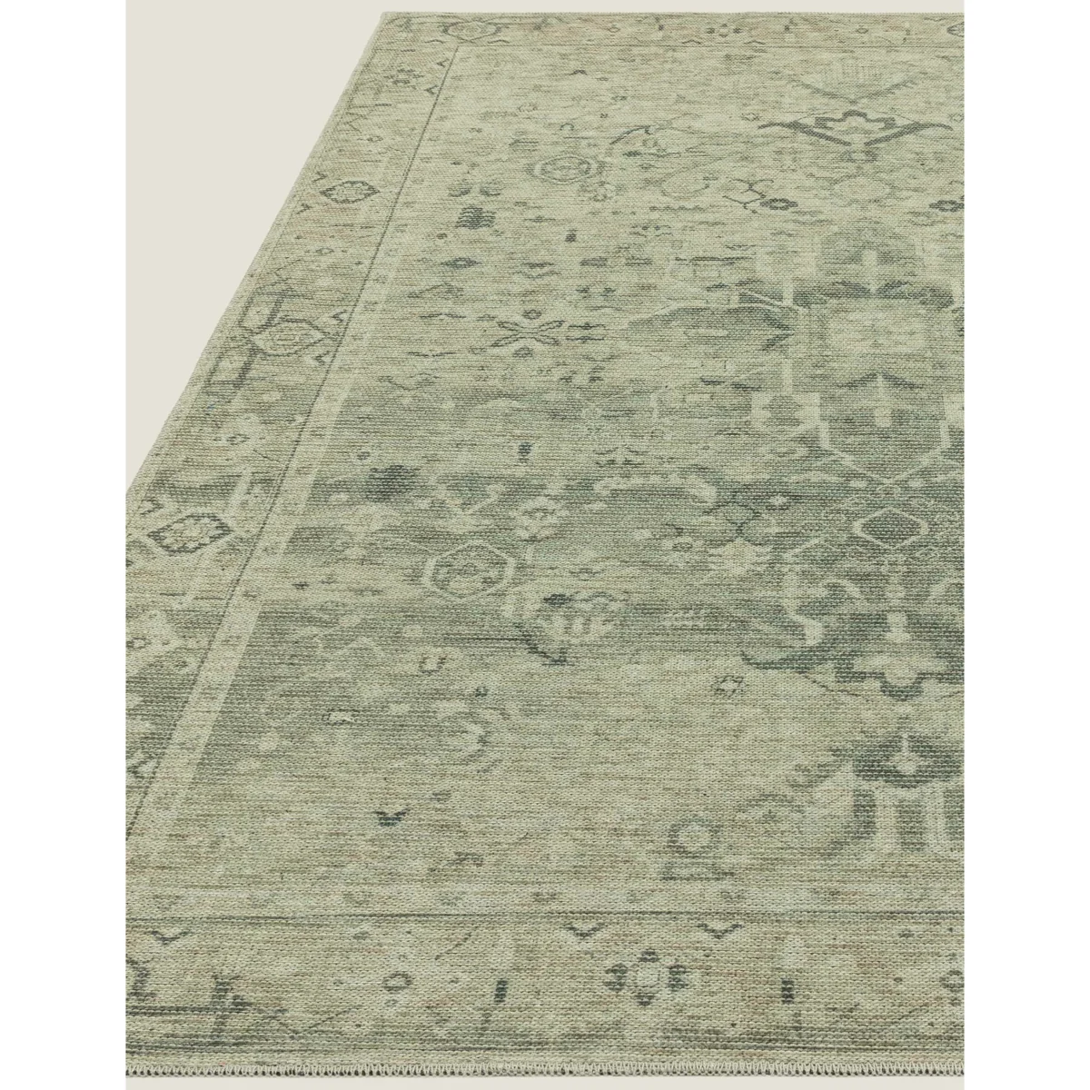 Asiatic Kaya Vida Vintage Style Flatweave Rug - MED - Green, Green – image 3