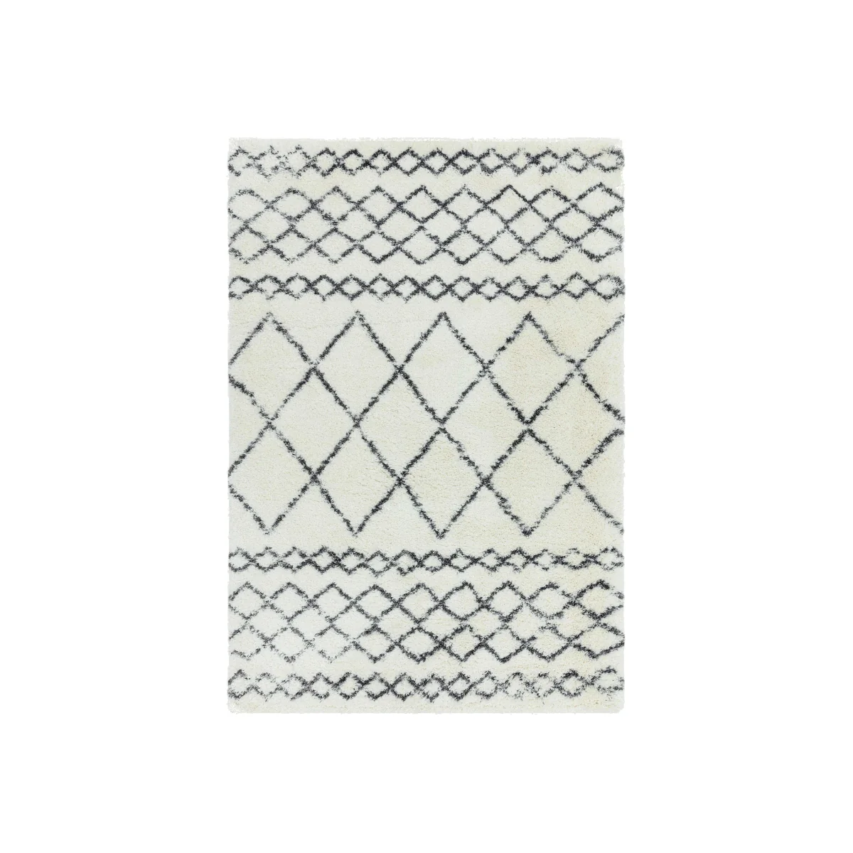 Asiatic Alto Moroccan Shaggy Rug - MED - Ivory, Ivory – image 1