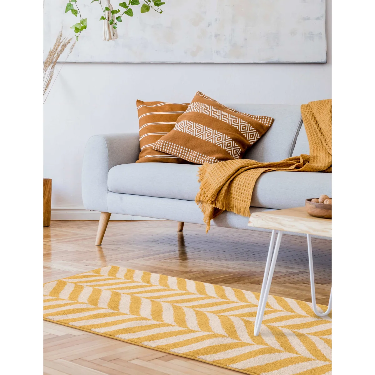 Asiatic Muse Chevron Flatweave Rug - Small - Yellow, Yellow – image 2