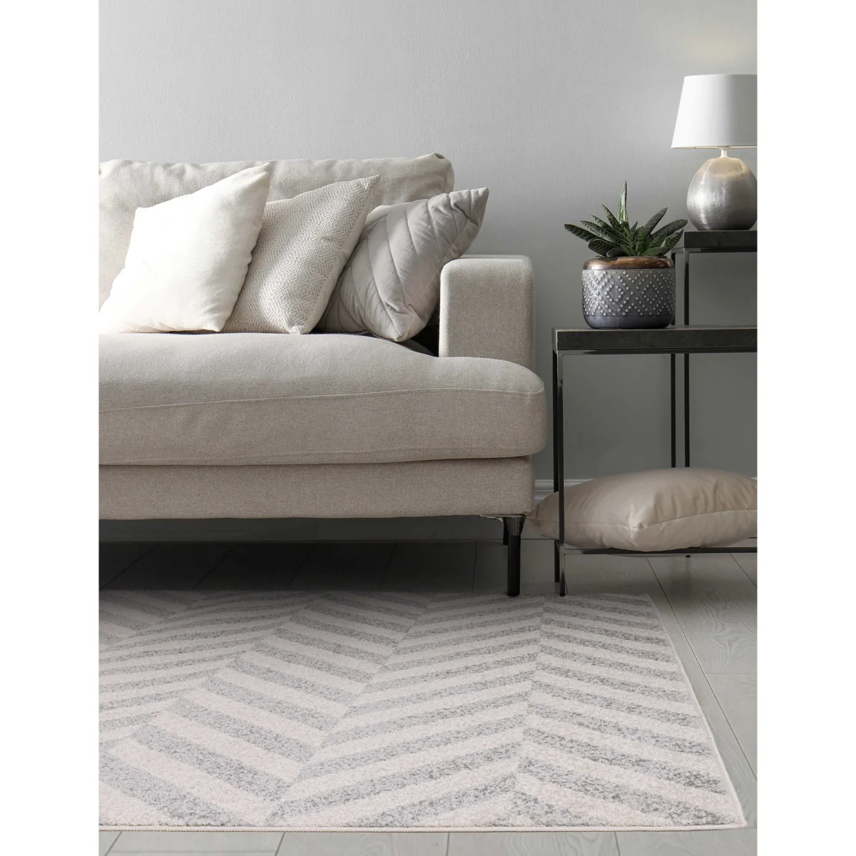 Asiatic Muse Chevron Grey Flatweave Rug - MED, Grey – image 2