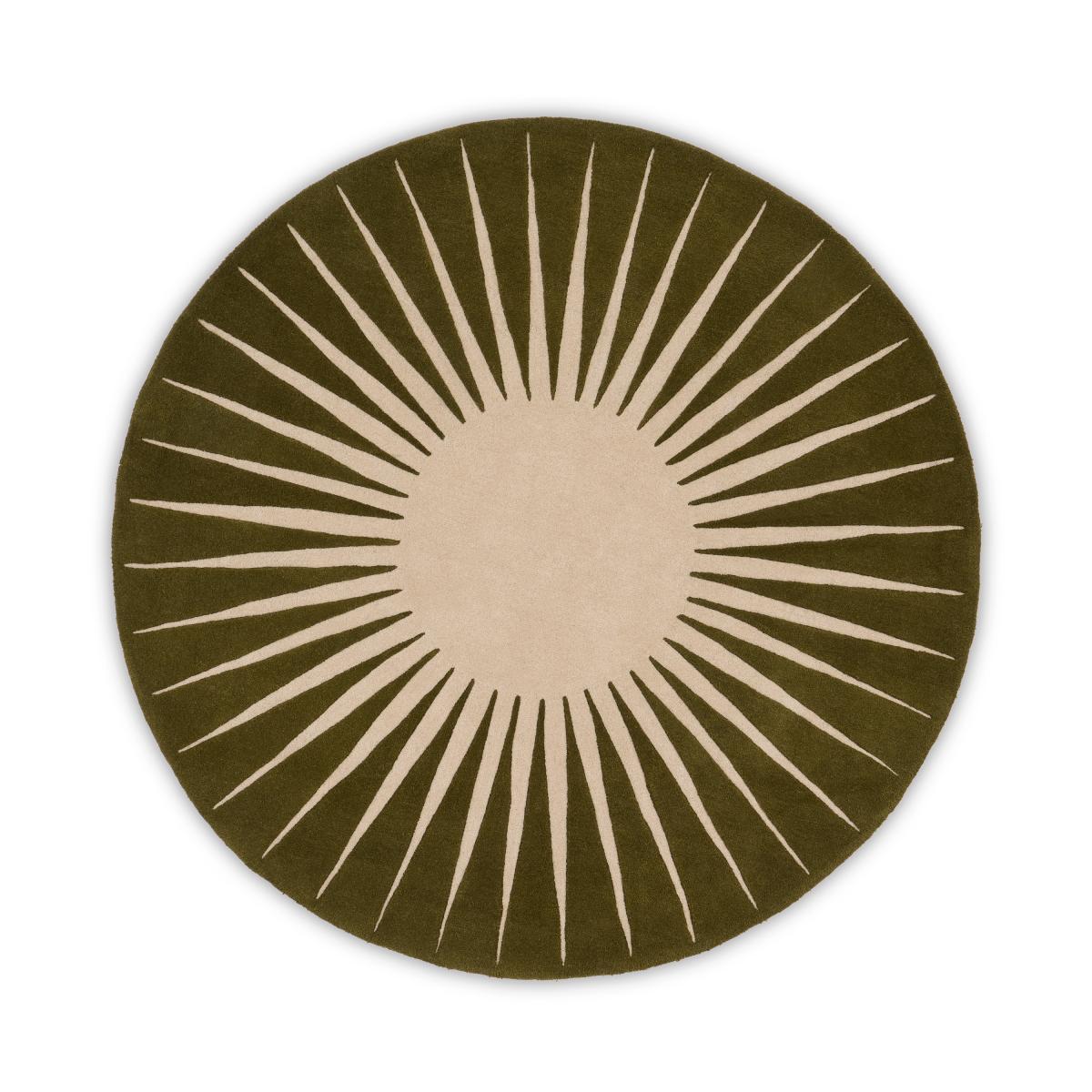 Vaserely 100% Wool Round Rug, 200 cm, Moss Green – image 2