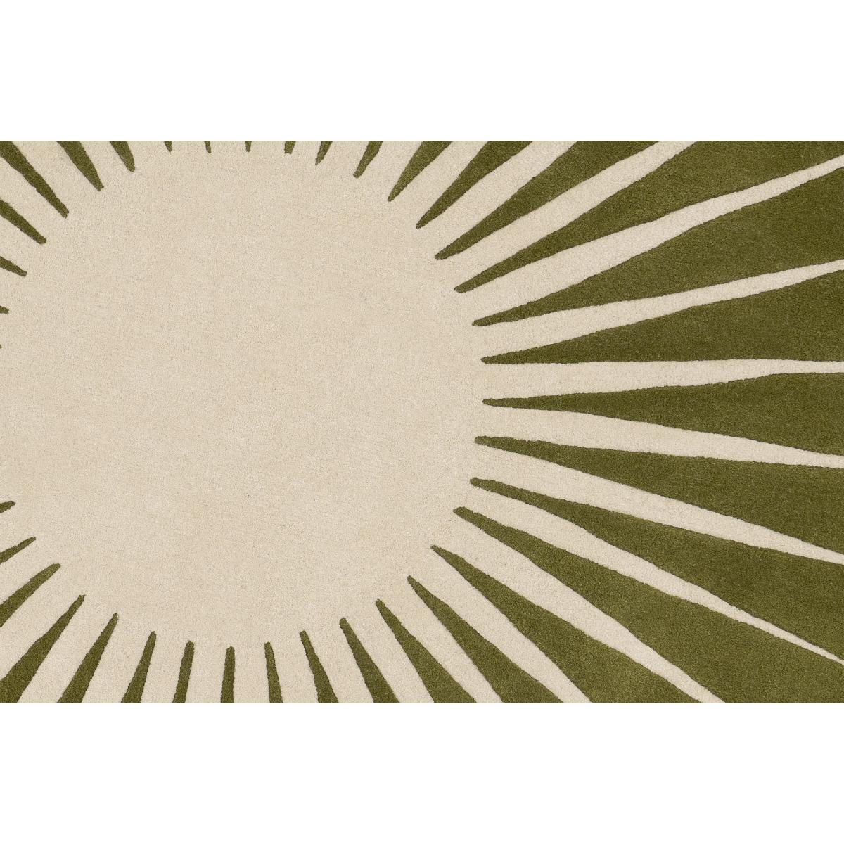 Vaserely 100% Wool Round Rug, 200 cm, Moss Green – image 7