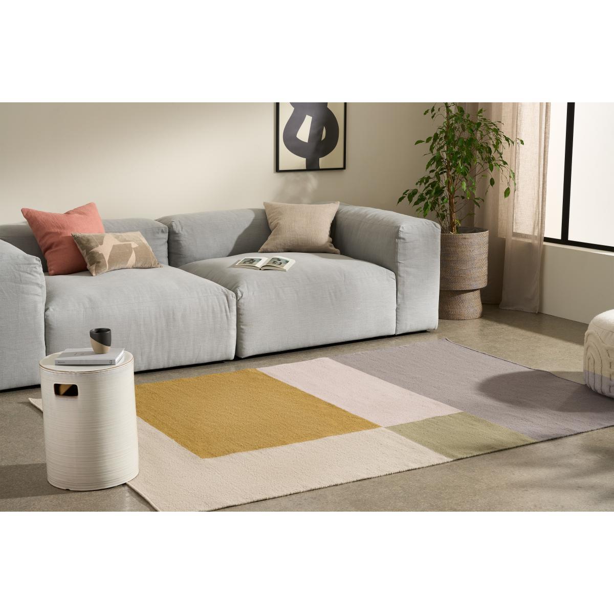 Noaz Wool Flatweave Rug, Large 160 x 230 cm, Yellow & Grey – image 3