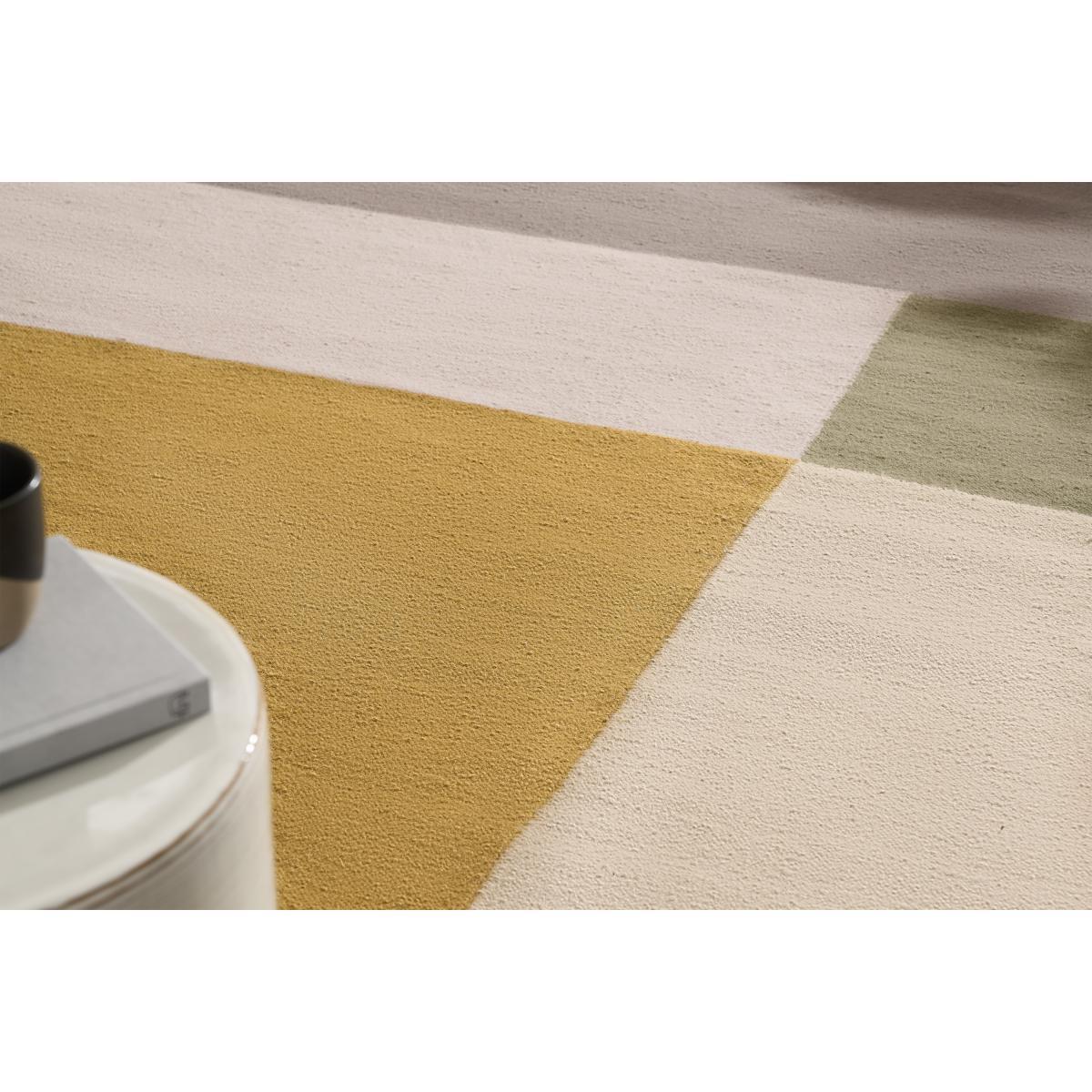 Noaz Wool Flatweave Rug, Large 160 x 230 cm, Yellow & Grey – image 4