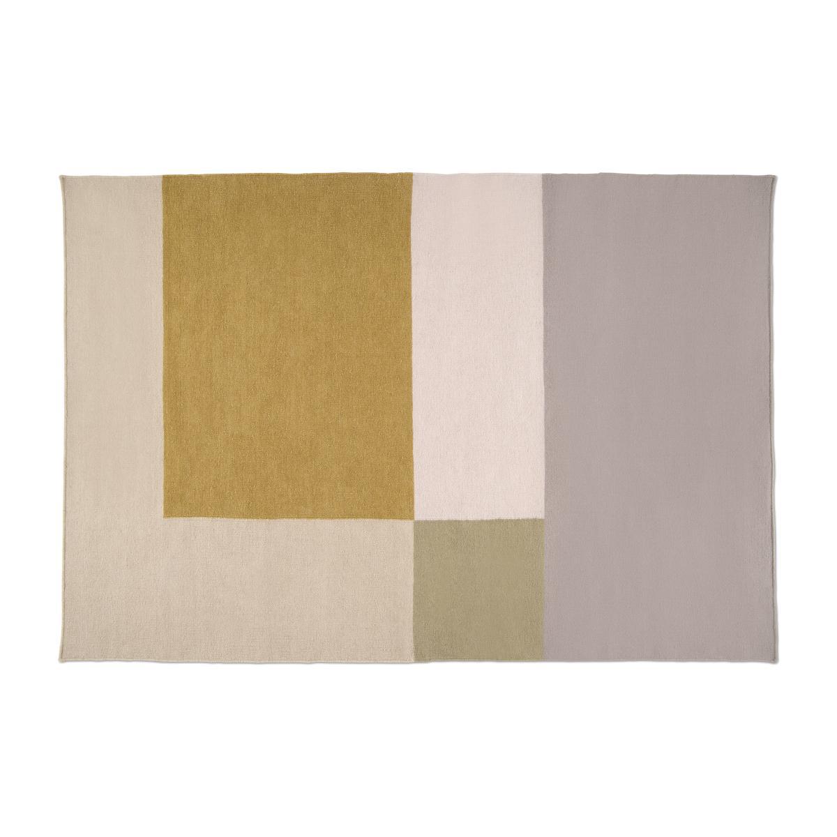Noaz Wool Flatweave Rug, Large 160 x 230 cm, Yellow & Grey – image 1