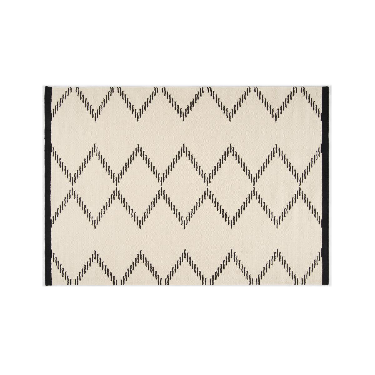 Tam Wool Blend Flatweave Rug, Large 160 x 230 cm, Black & Off-White – image 2