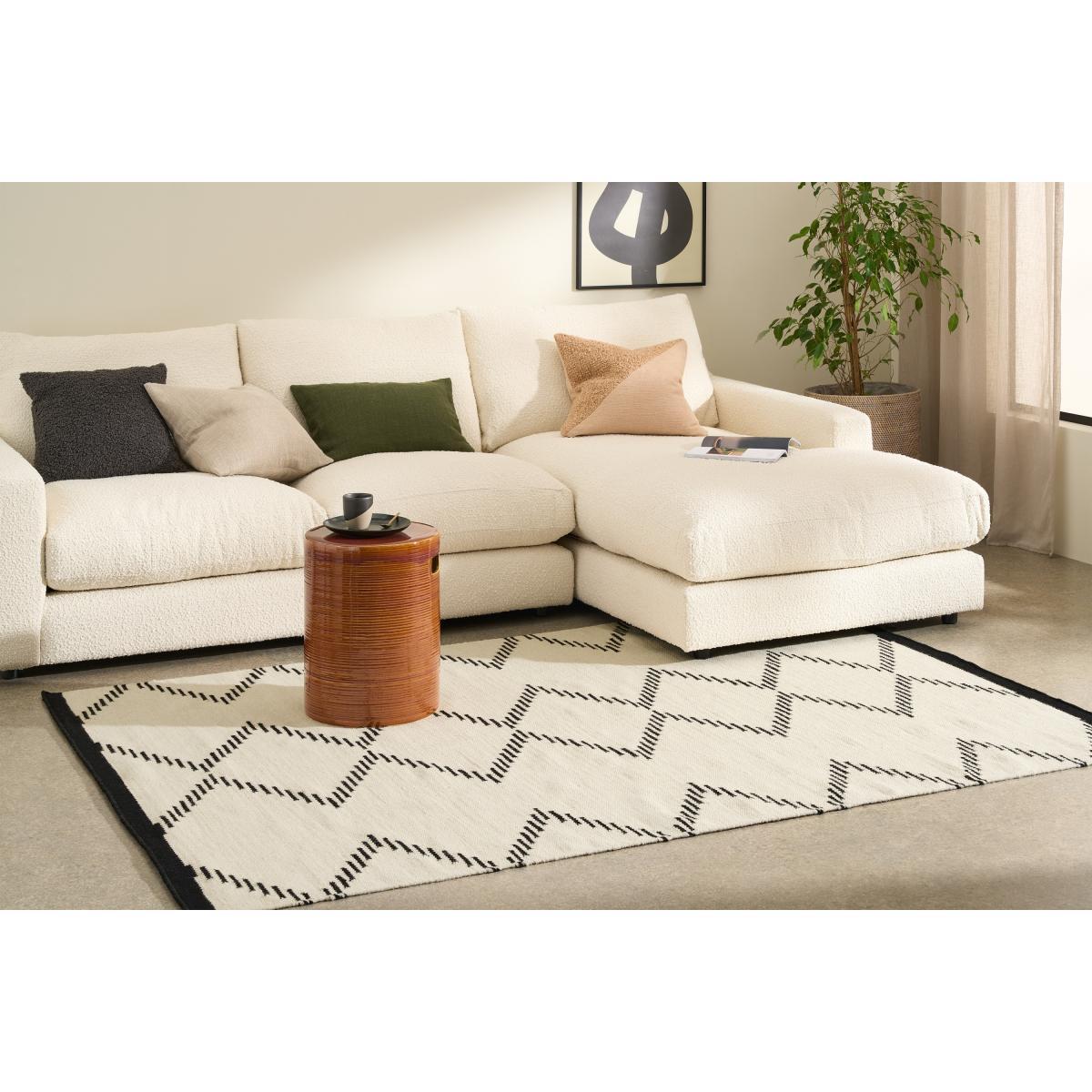 Tam Wool Blend Flatweave Rug, Large 160 x 230 cm, Black & Off-White – image 3