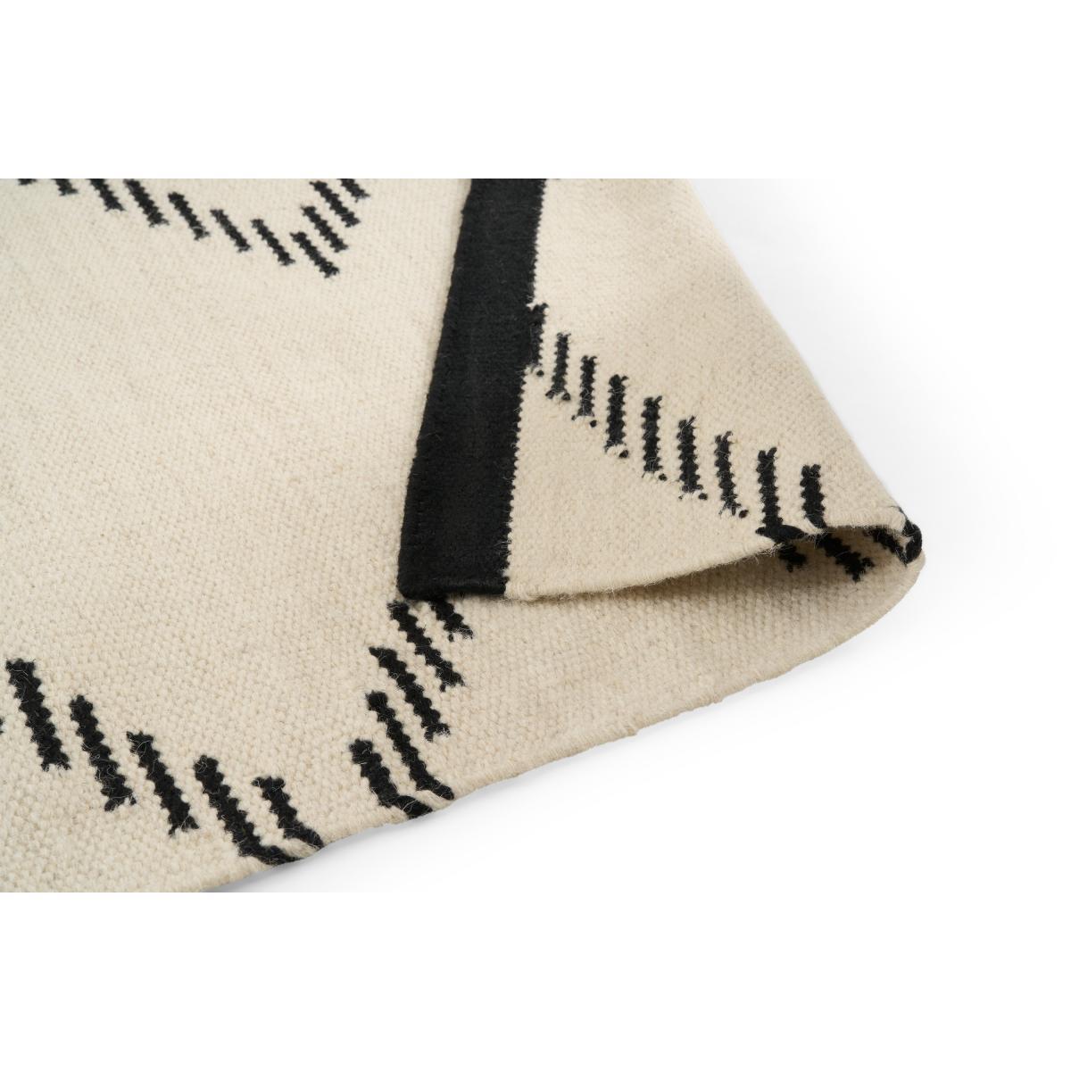 Tam Wool Blend Flatweave Rug, Large 160 x 230 cm, Black & Off-White – image 5