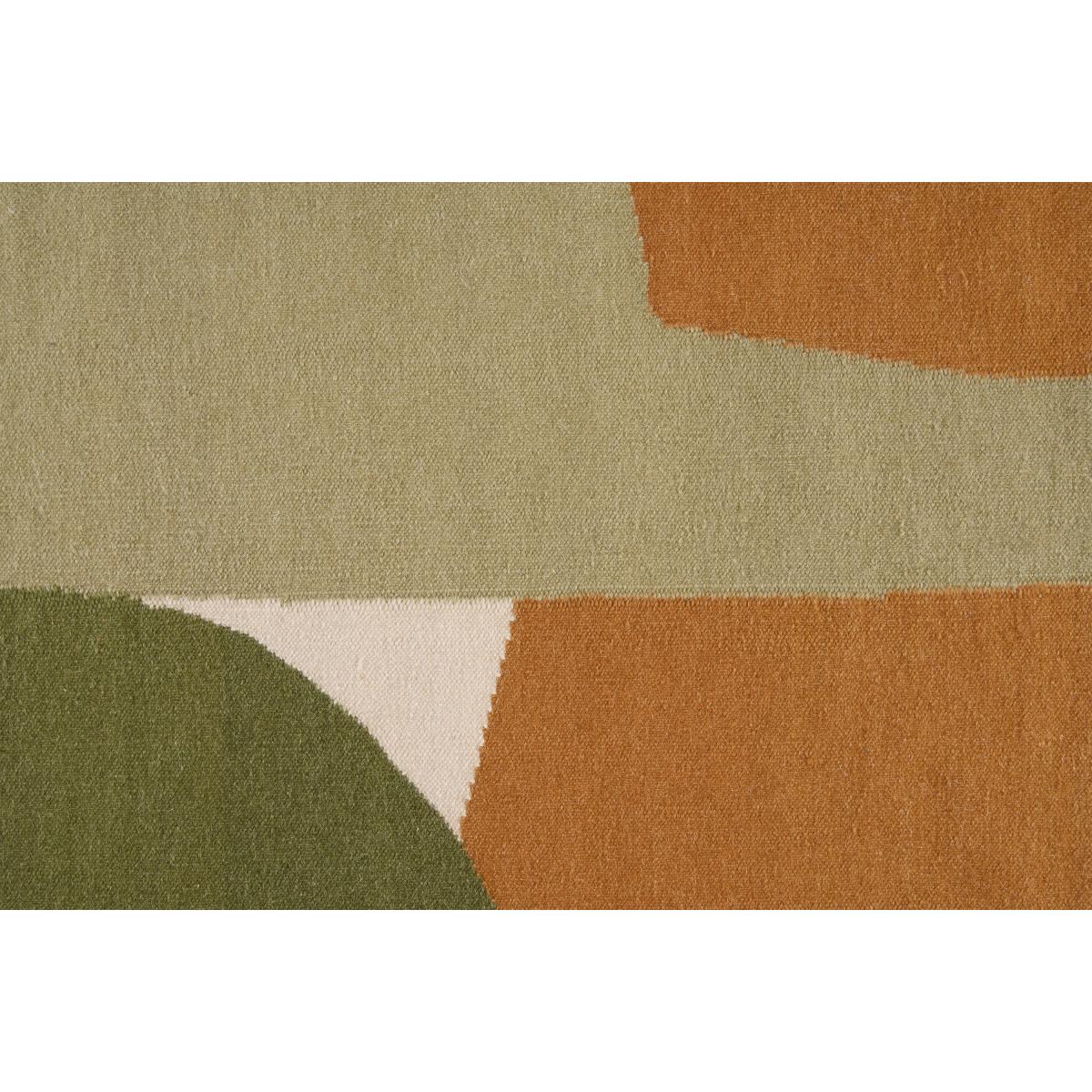 Waltara Flatweave Wool Rug, Large 160 x 230 cm, Green & Orange – image 6