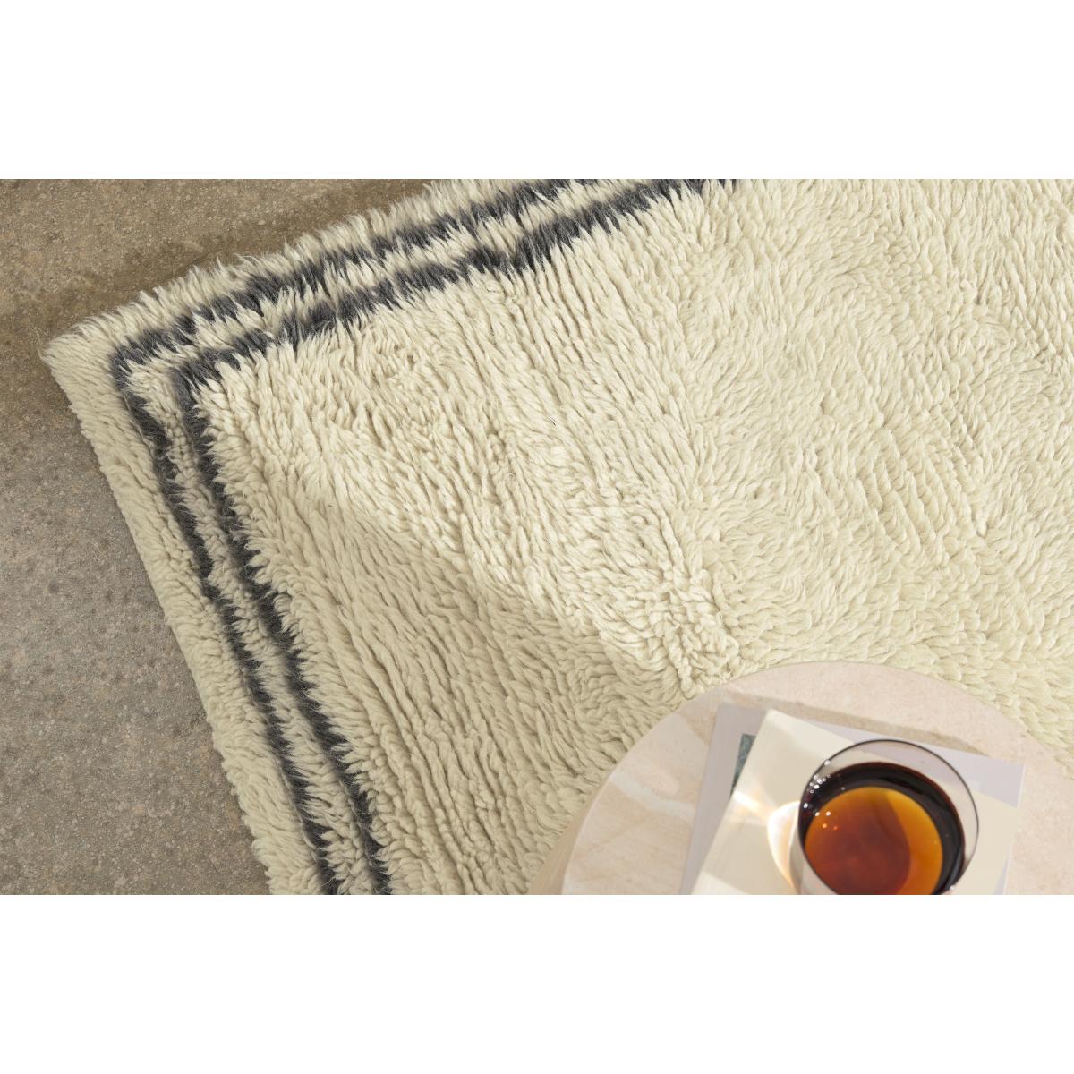 Heijer Washed Shaggy 100% Wool Rug, Large 160 x 230 cm, Off-White & Black – image 4