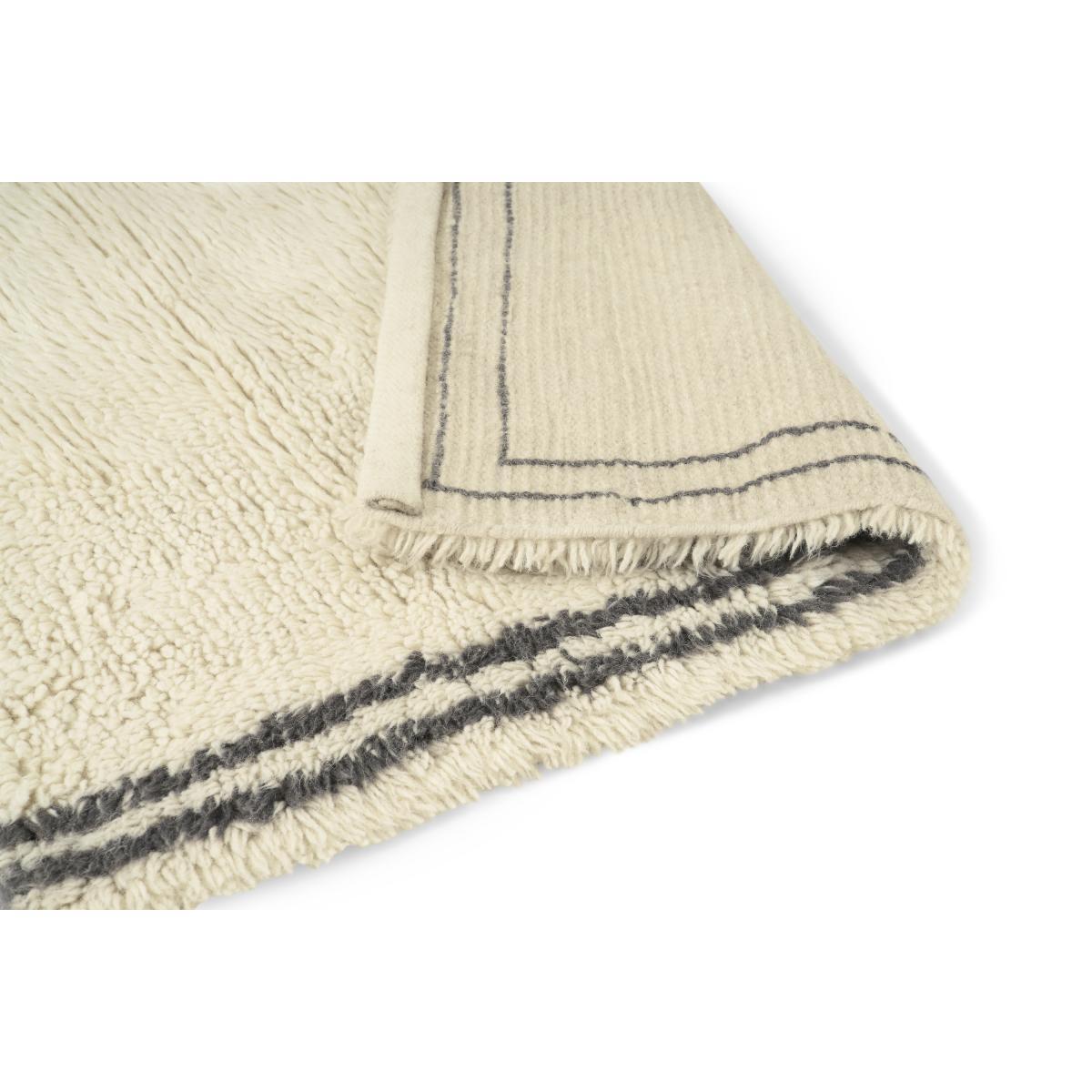 Heijer Washed Shaggy 100% Wool Rug, Large 160 x 230 cm, Off-White & Black – image 5