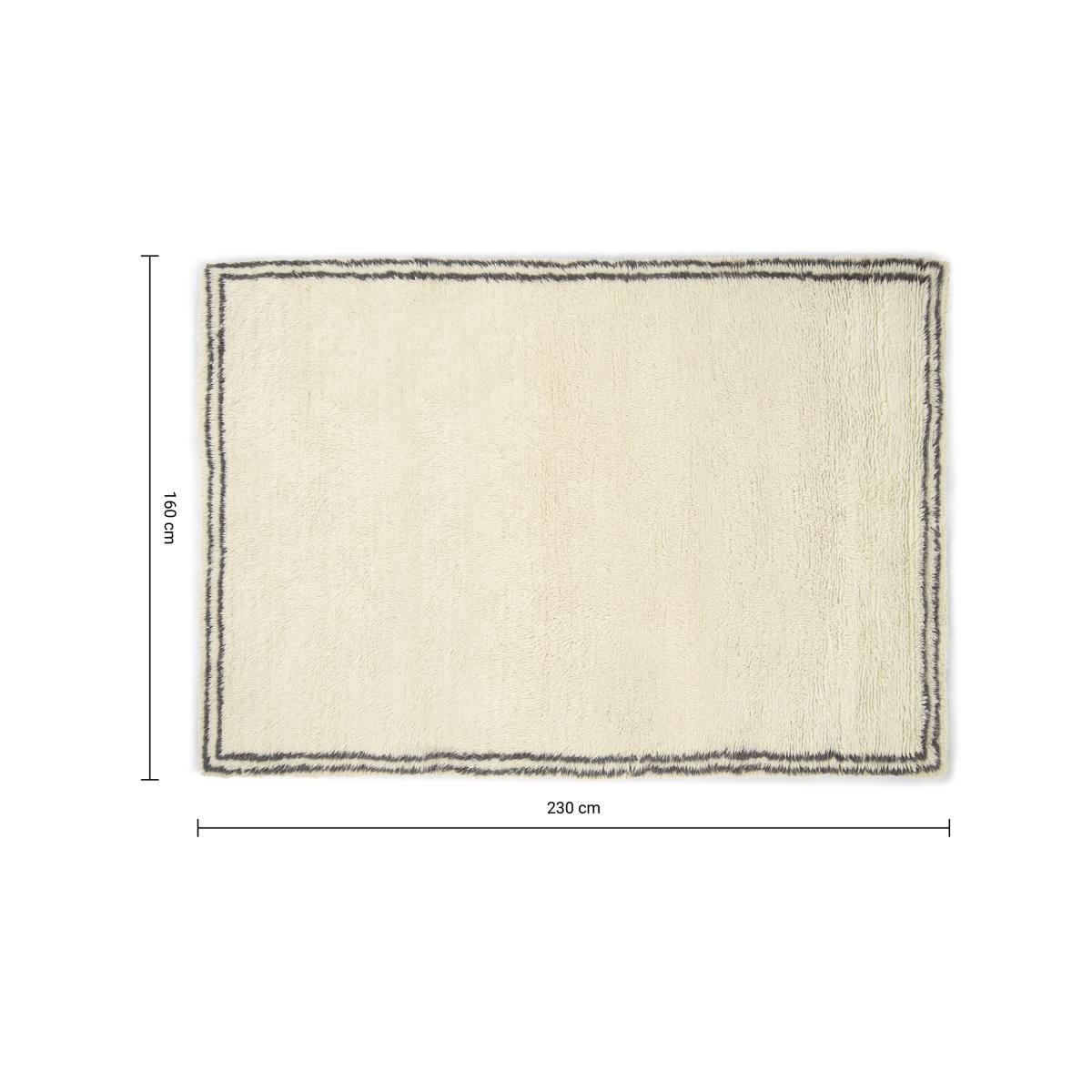 Heijer Washed Shaggy 100% Wool Rug, Large 160 x 230 cm, Off-White & Black – image 7