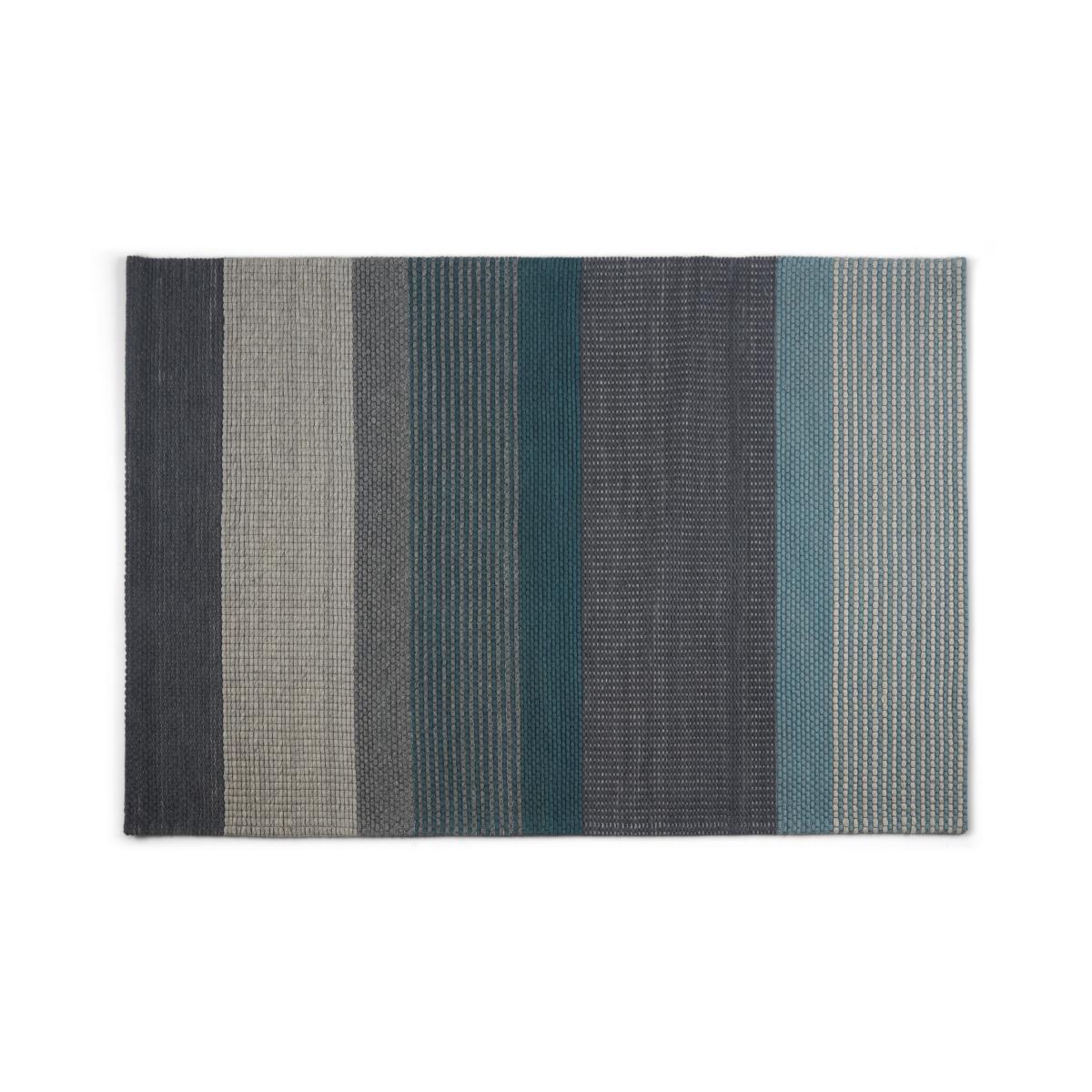 Sanlow Textured Stripe Rug, Large 160 x 230cm, Teal Blue – image 2