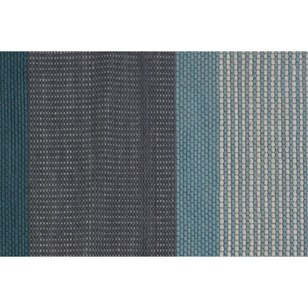 Sanlow Textured Stripe Rug, Large 160 x 230cm, Teal Blue – image 6