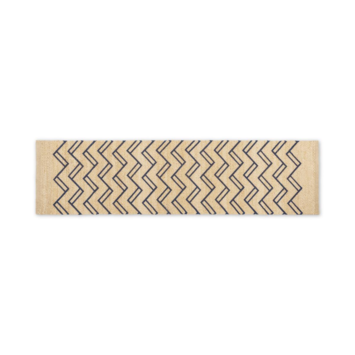Elian Printed Jute Runner 66 x 250cm, Natural/Midnight Blue – image 2
