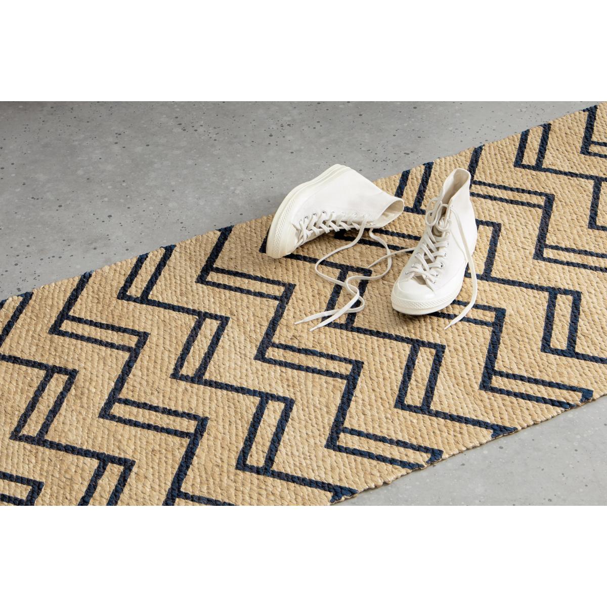 Elian Printed Jute Runner 66 x 250cm, Natural/Midnight Blue – image 4