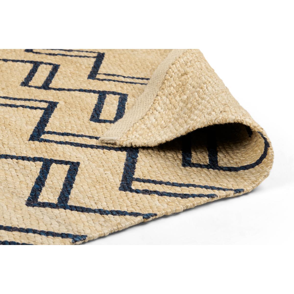 Elian Printed Jute Runner 66 x 250cm, Natural/Midnight Blue – image 5